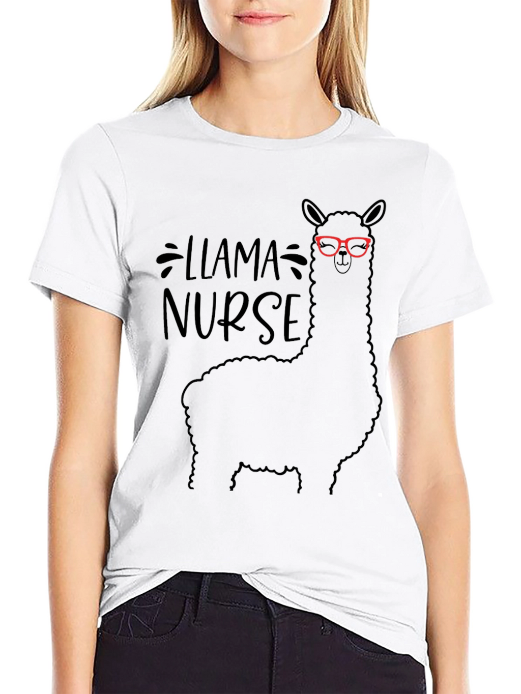 Llama Nurse T-Shirt - Funny Animal Graphic Tee