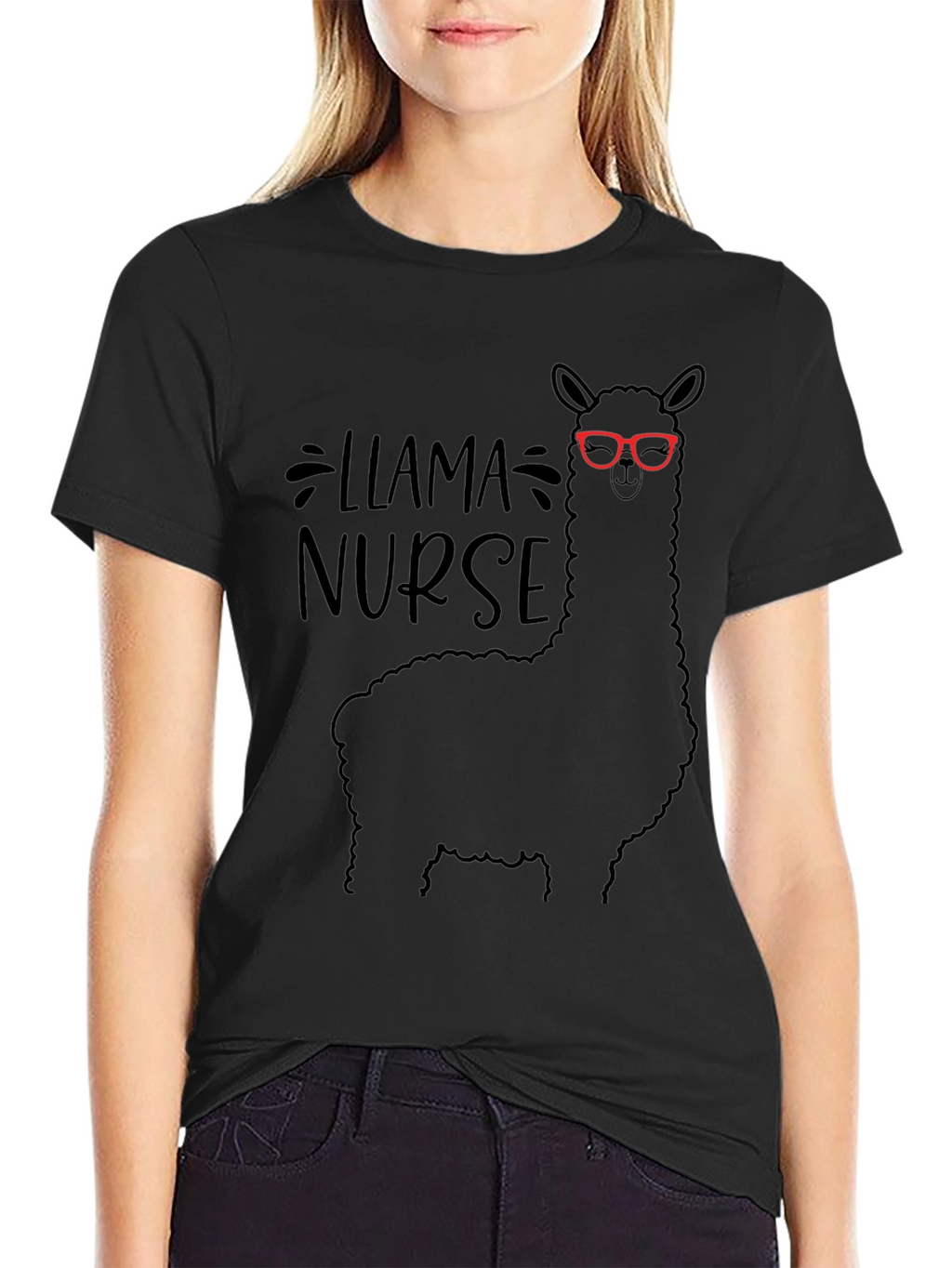 Llama Nurse T-Shirt - Funny Animal Graphic Tee