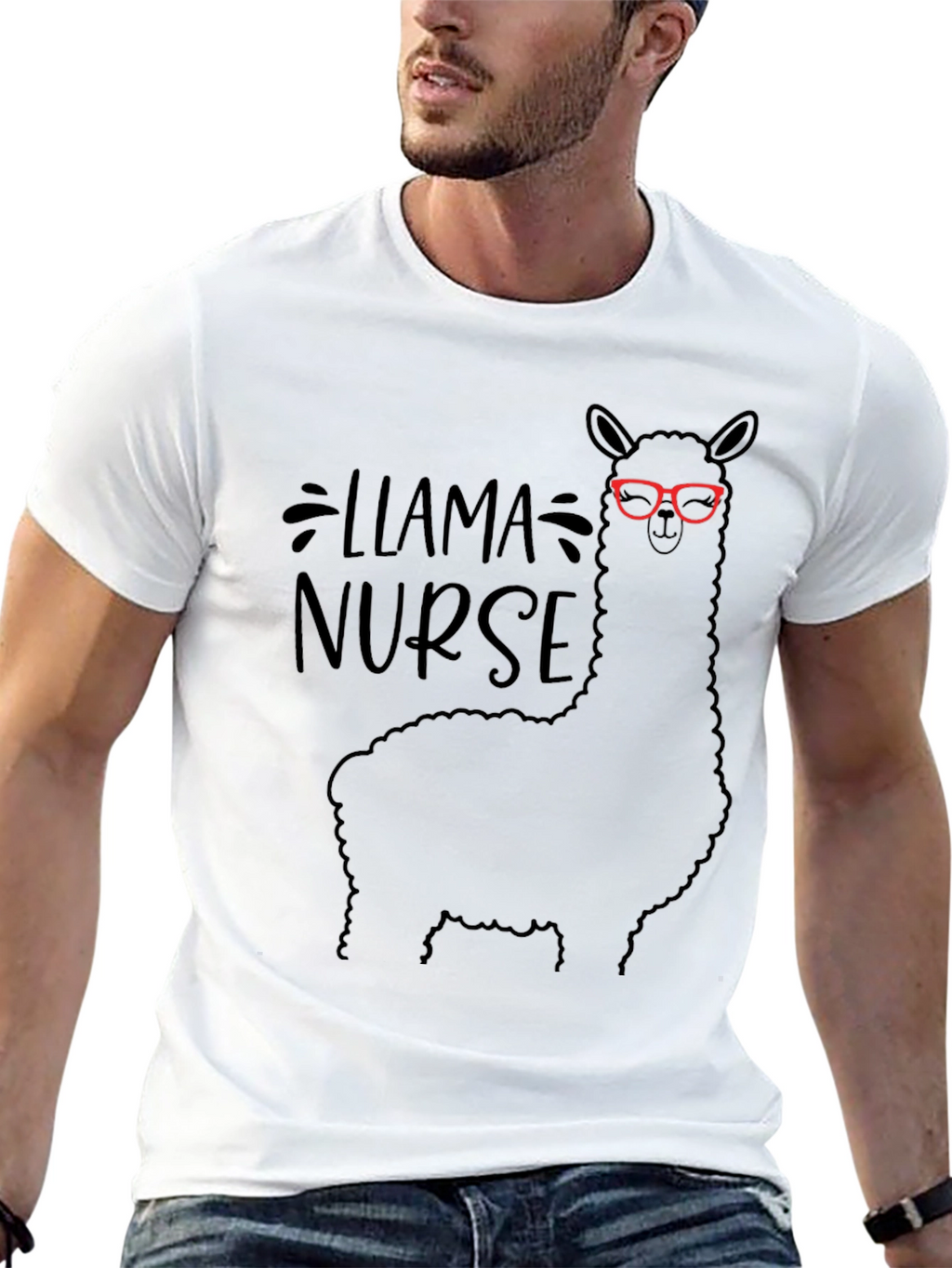 Llama Nurse T-Shirt - Funny Animal Graphic Tee