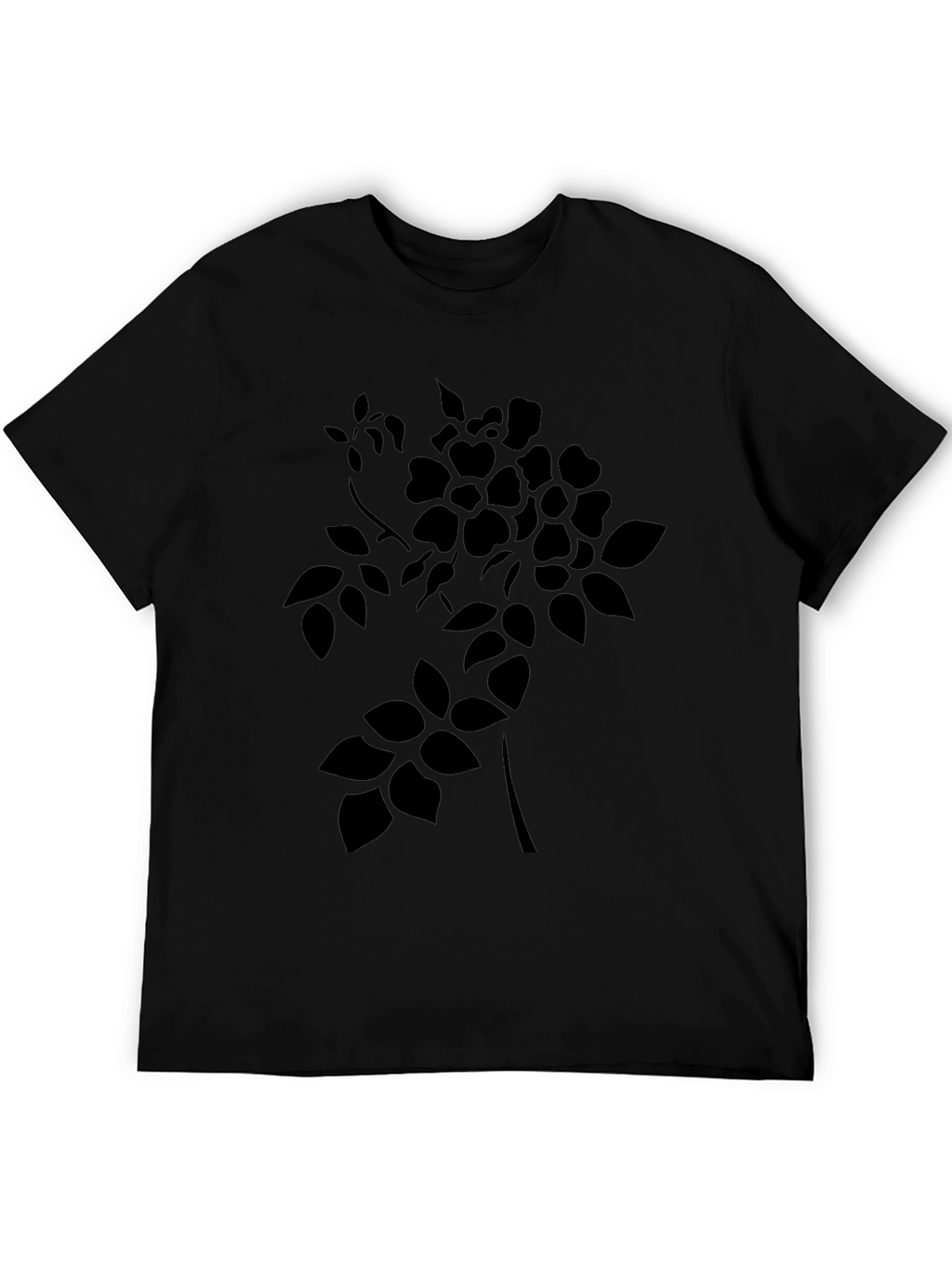 Mens Black Floral Graphic T-Shirt