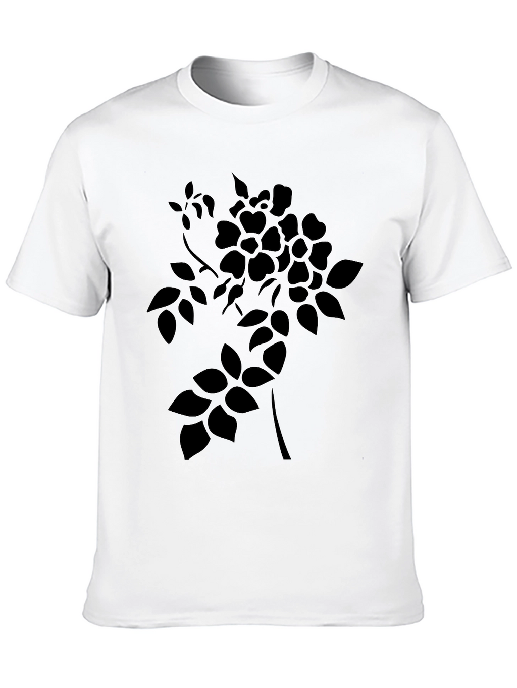 Mens Black Floral Graphic T-Shirt