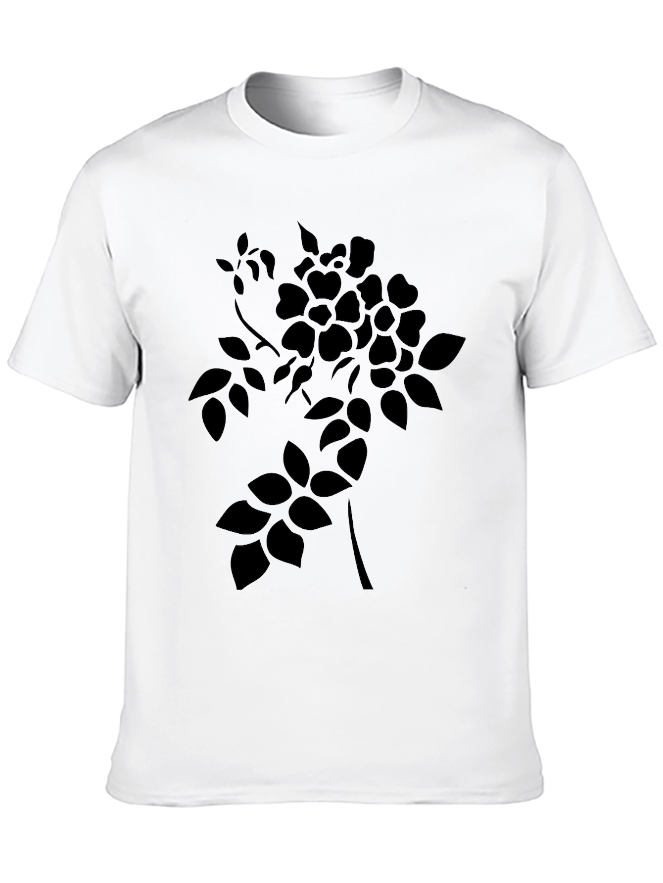 Mens Black Floral Graphic T-Shirt