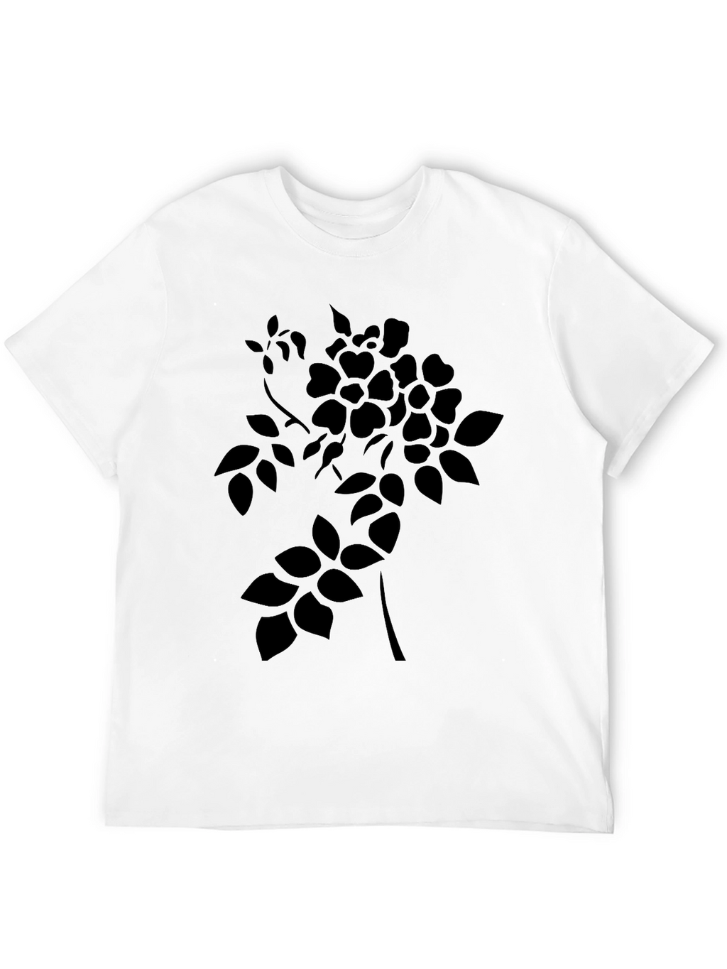 Mens Black Floral Graphic T-Shirt