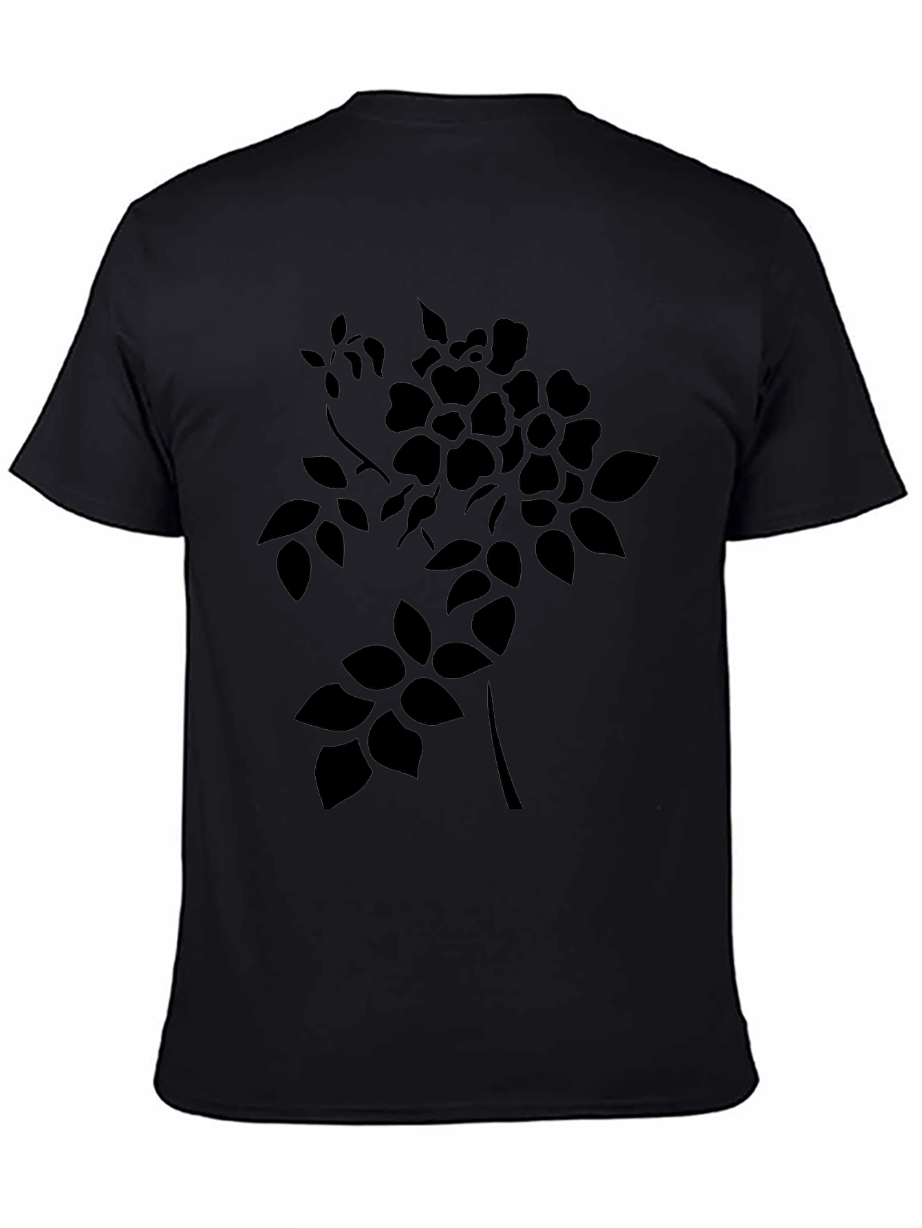Mens Black Floral Graphic T-Shirt