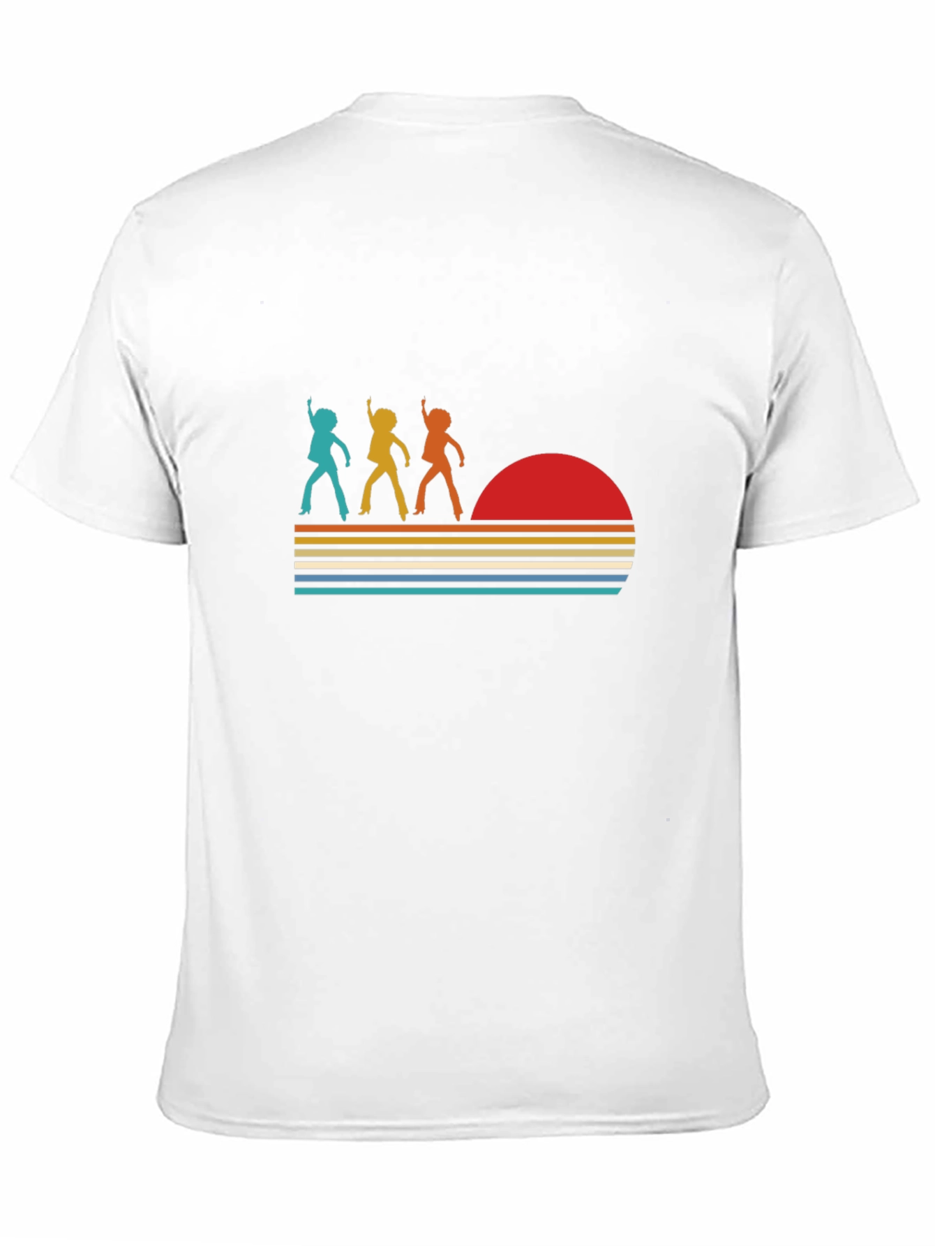 Retro Disco Sunset Graphic T-Shirt - Black