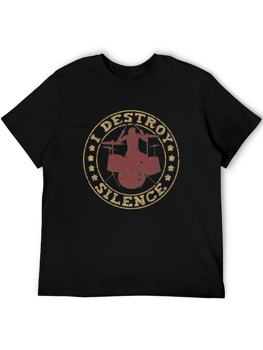 I Destroy Silence Drummer Graphic Tee - Black