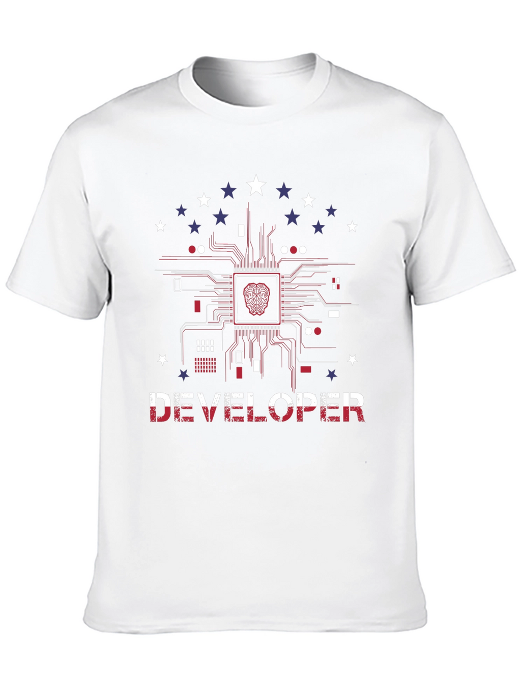 Developer Brain Circuit Board Graphic T-Shirt