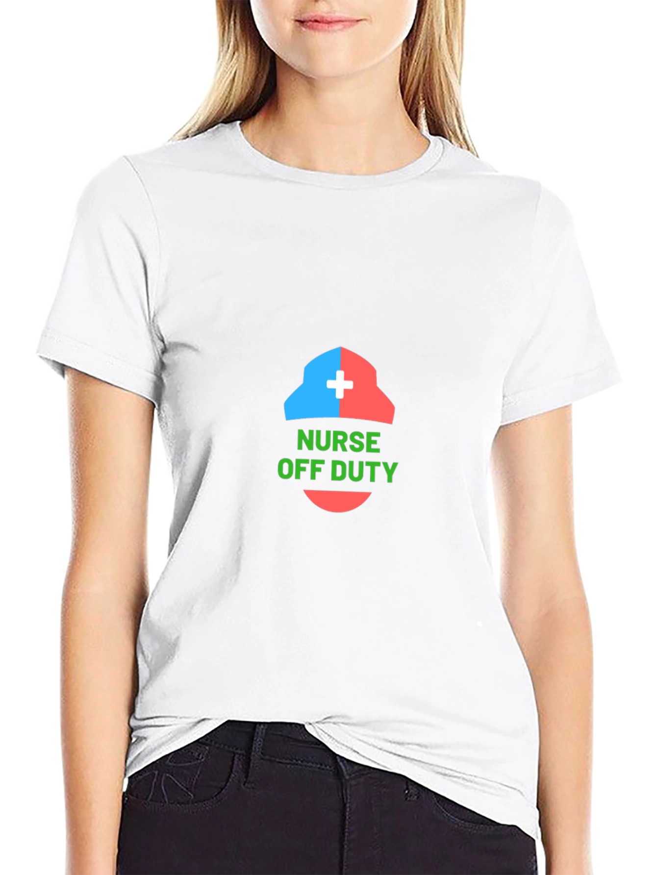 Nurse Off Duty Graphic Tee - Black Cotton Blend Shirt
