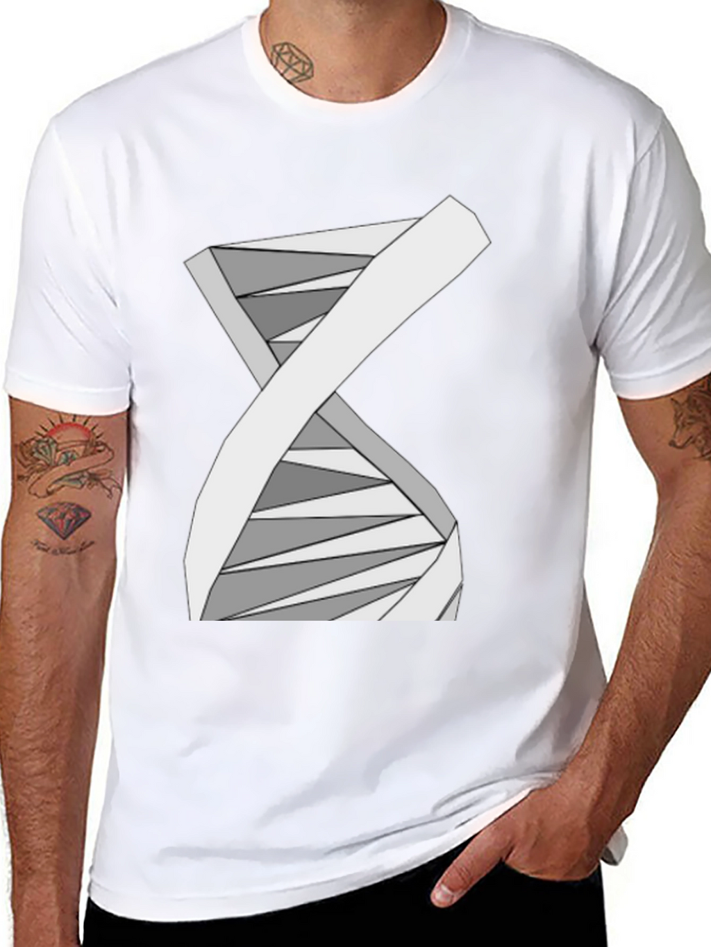 Abstract DNA Helix Graphic Tee - Science Style