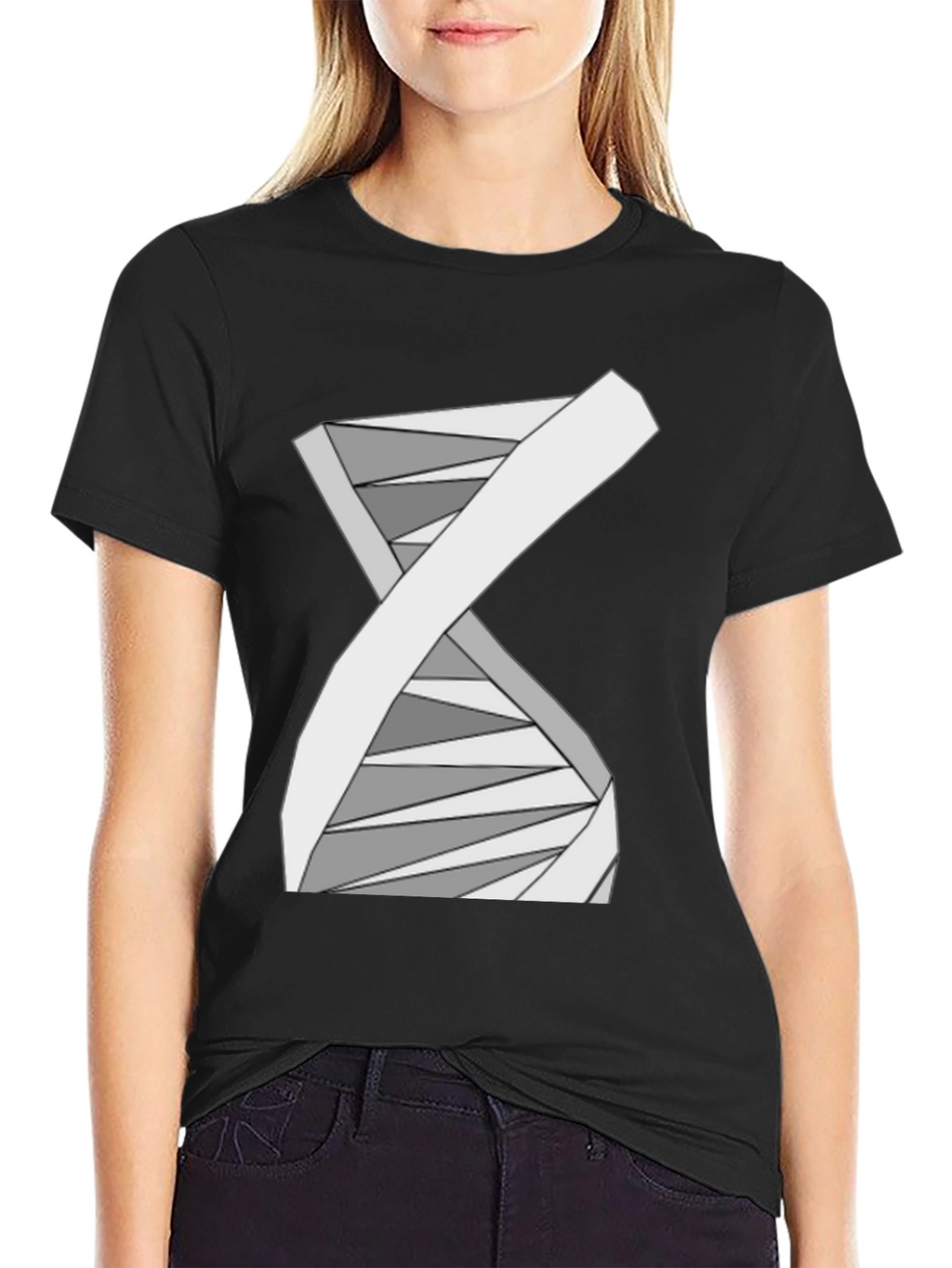 Abstract DNA Helix Graphic Tee - Science Style