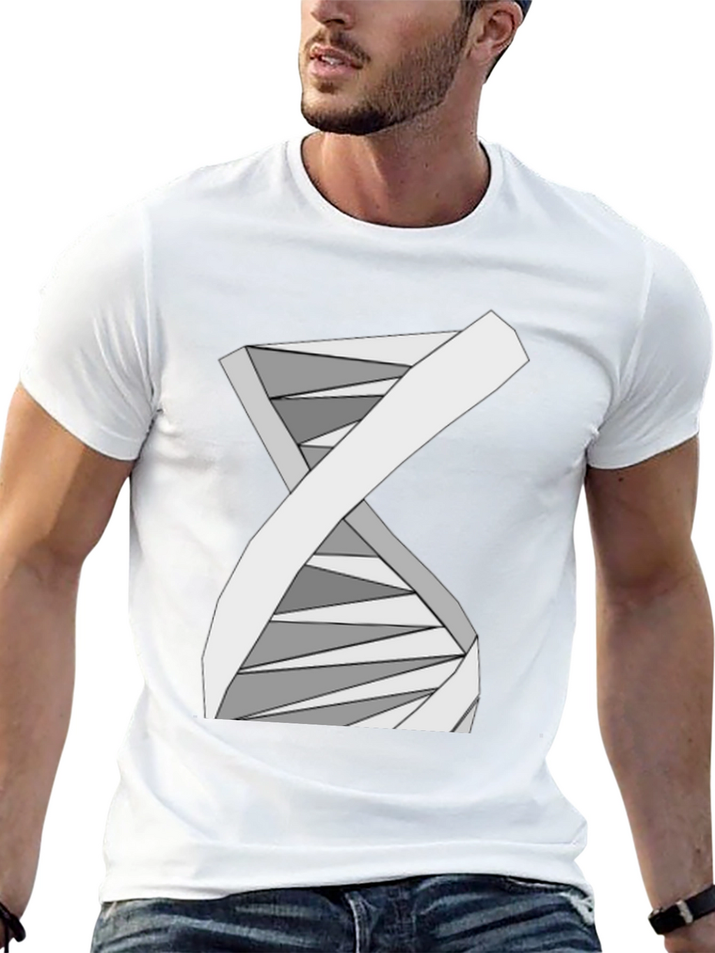 Abstract DNA Helix Graphic Tee - Science Style