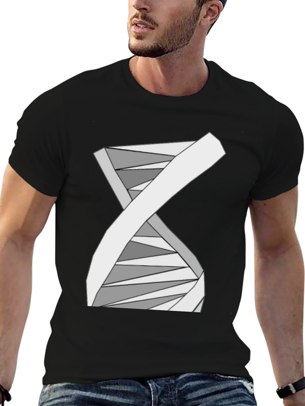 Abstract DNA Helix Graphic Tee - Science Style