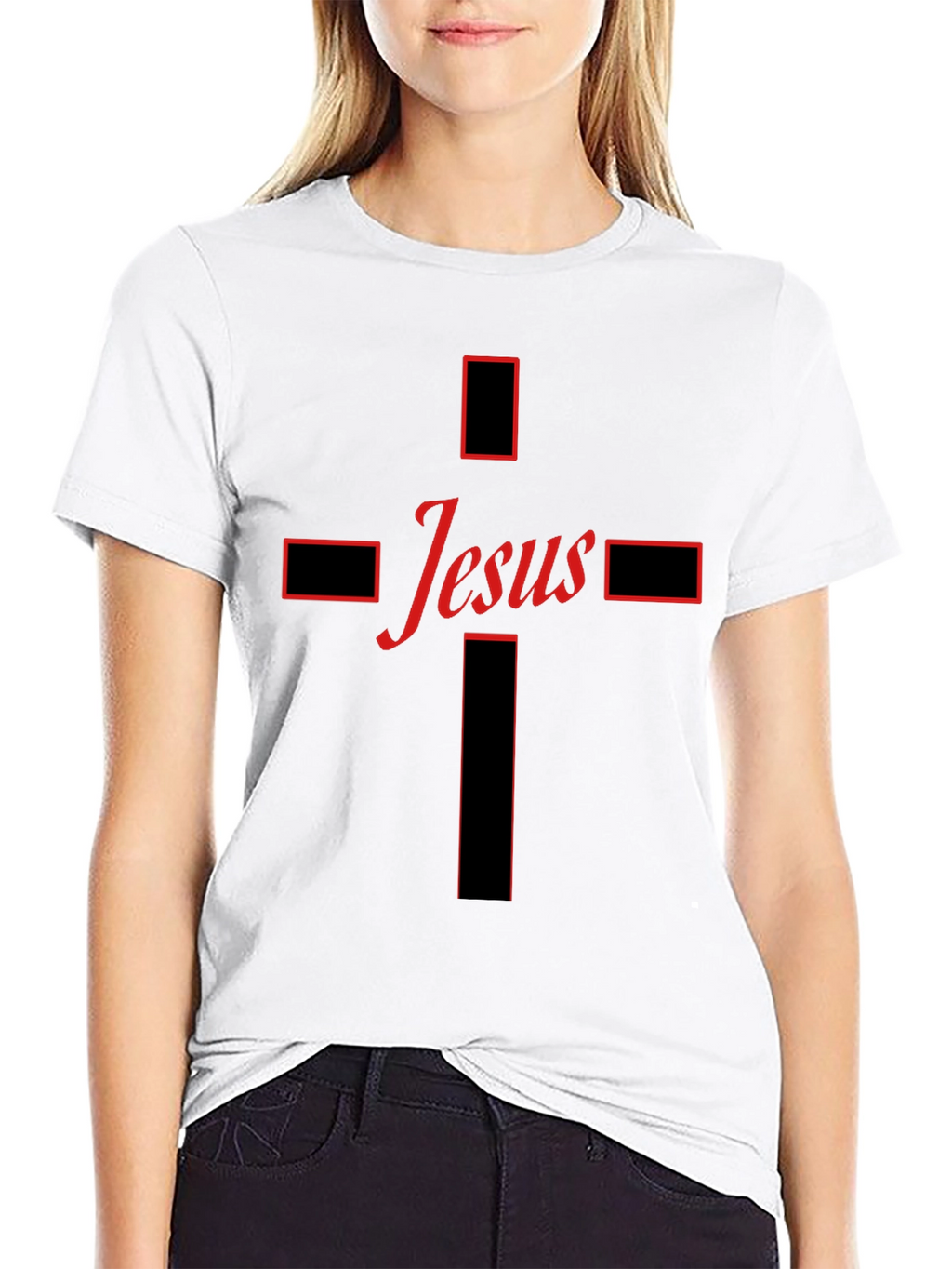 Jesus Cross Graphic Tee - Black Christian T-Shirt