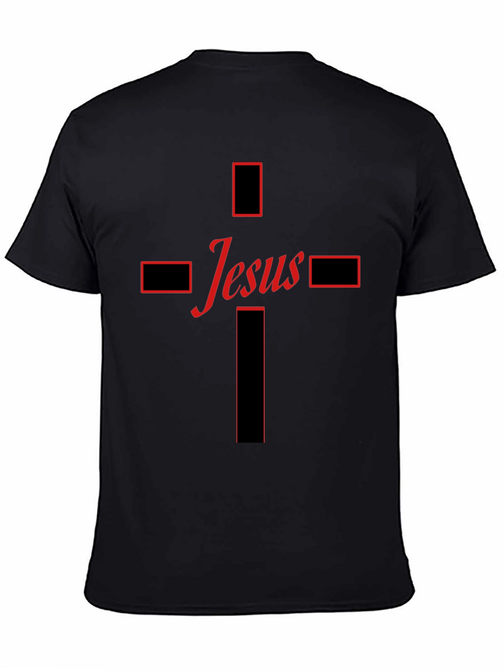 Jesus Cross Graphic Tee - Black Christian T-Shirt