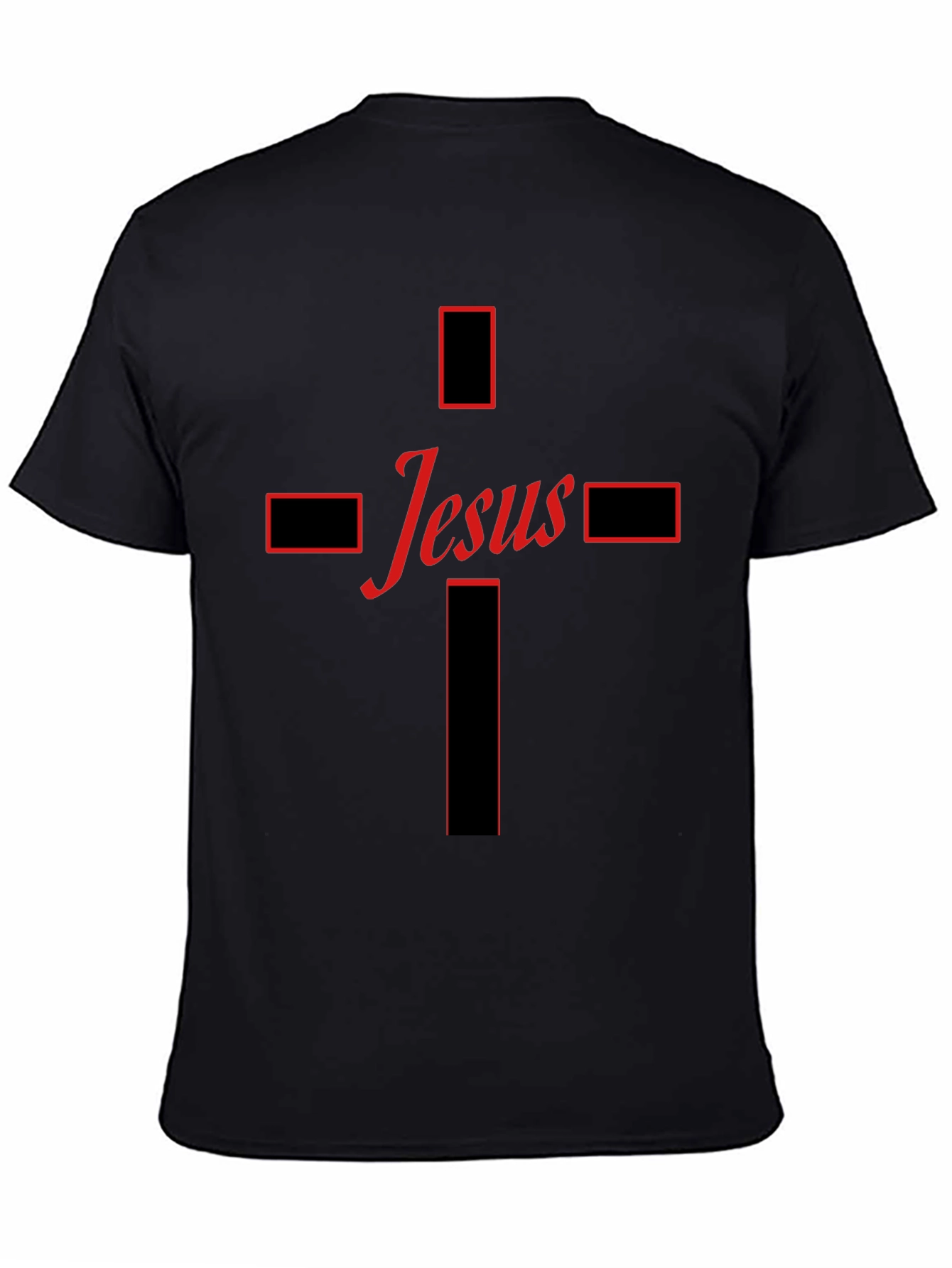 Jesus Cross Graphic Tee - Black Christian T-Shirt