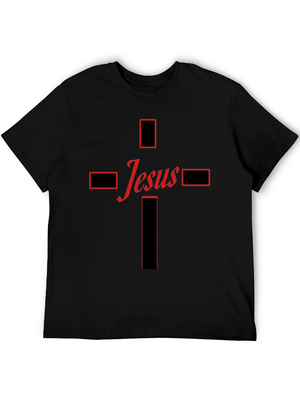 Jesus Cross Graphic Tee - Black Christian T-Shirt