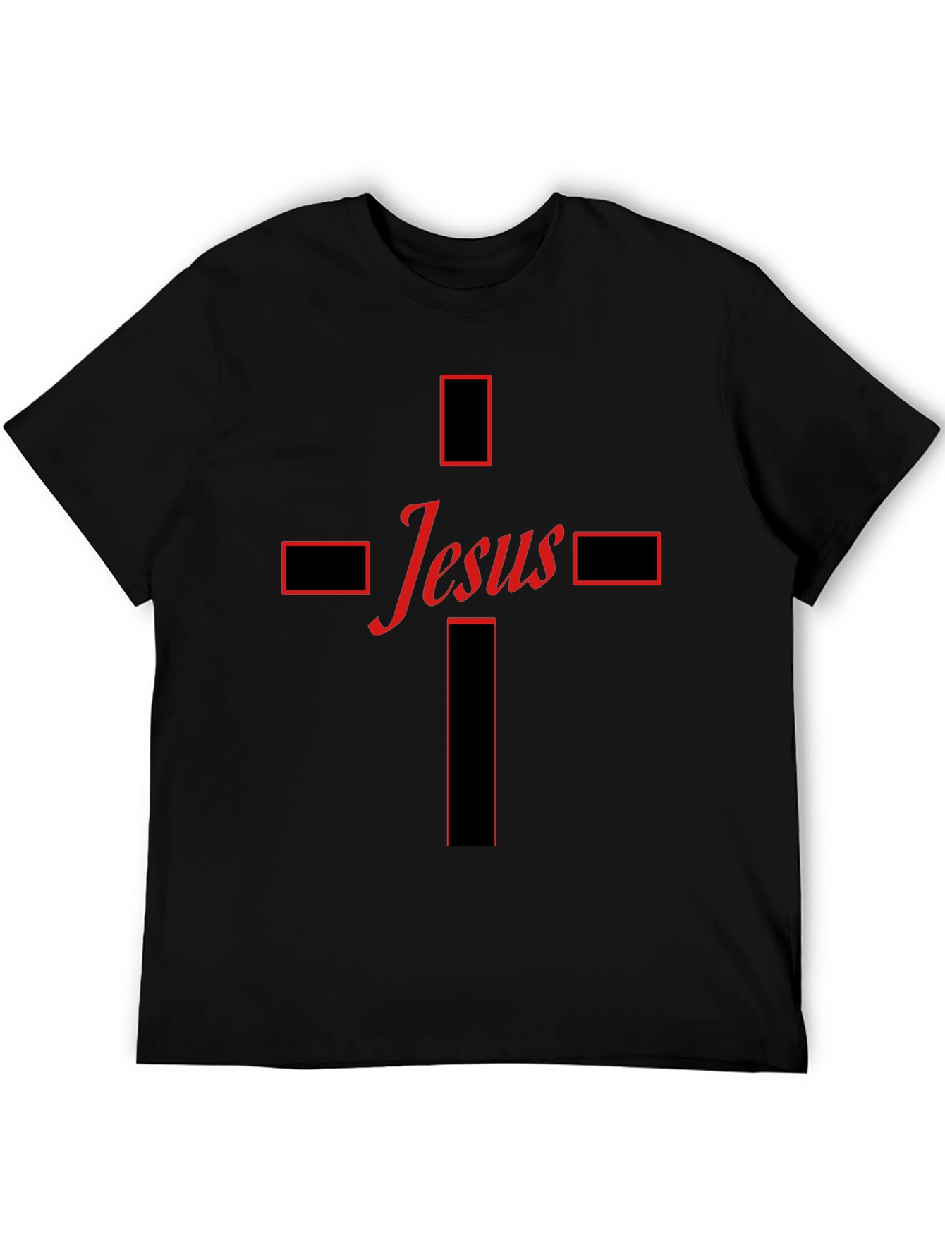 Jesus Cross Graphic Tee - Black Christian T-Shirt