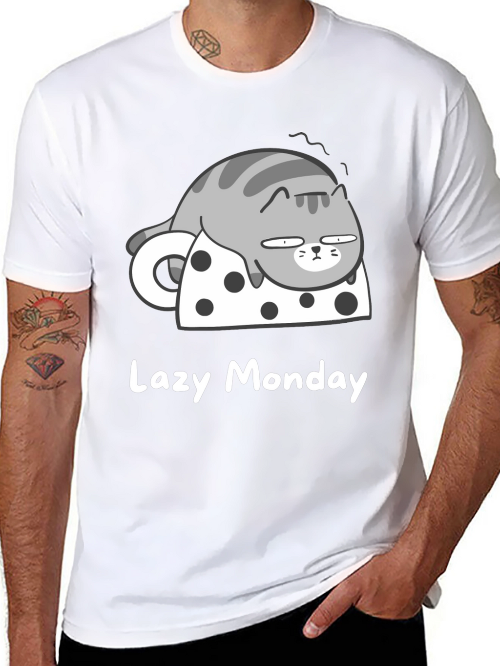 Lazy Monday Cat T-Shirt - Relaxed Fit