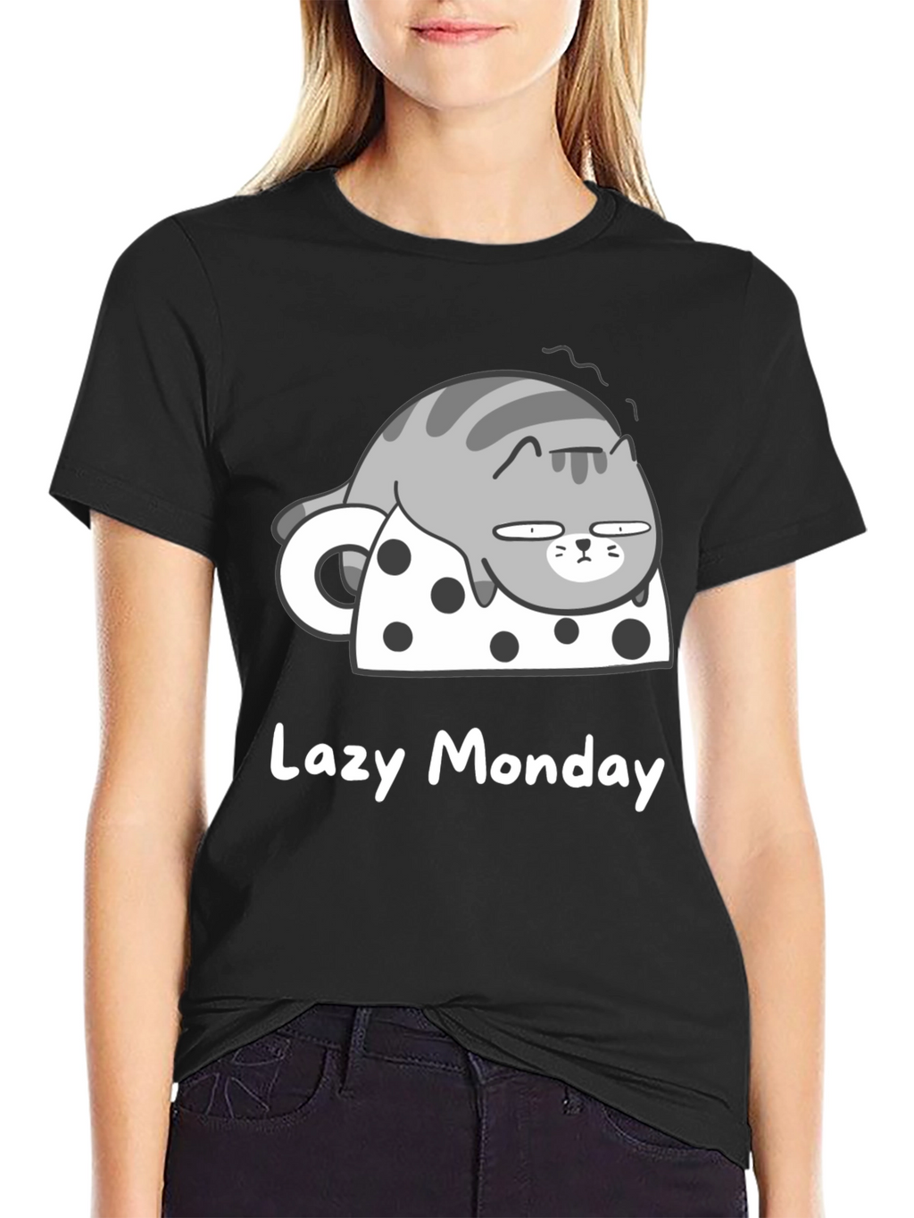 Lazy Monday Cat T-Shirt - Relaxed Fit
