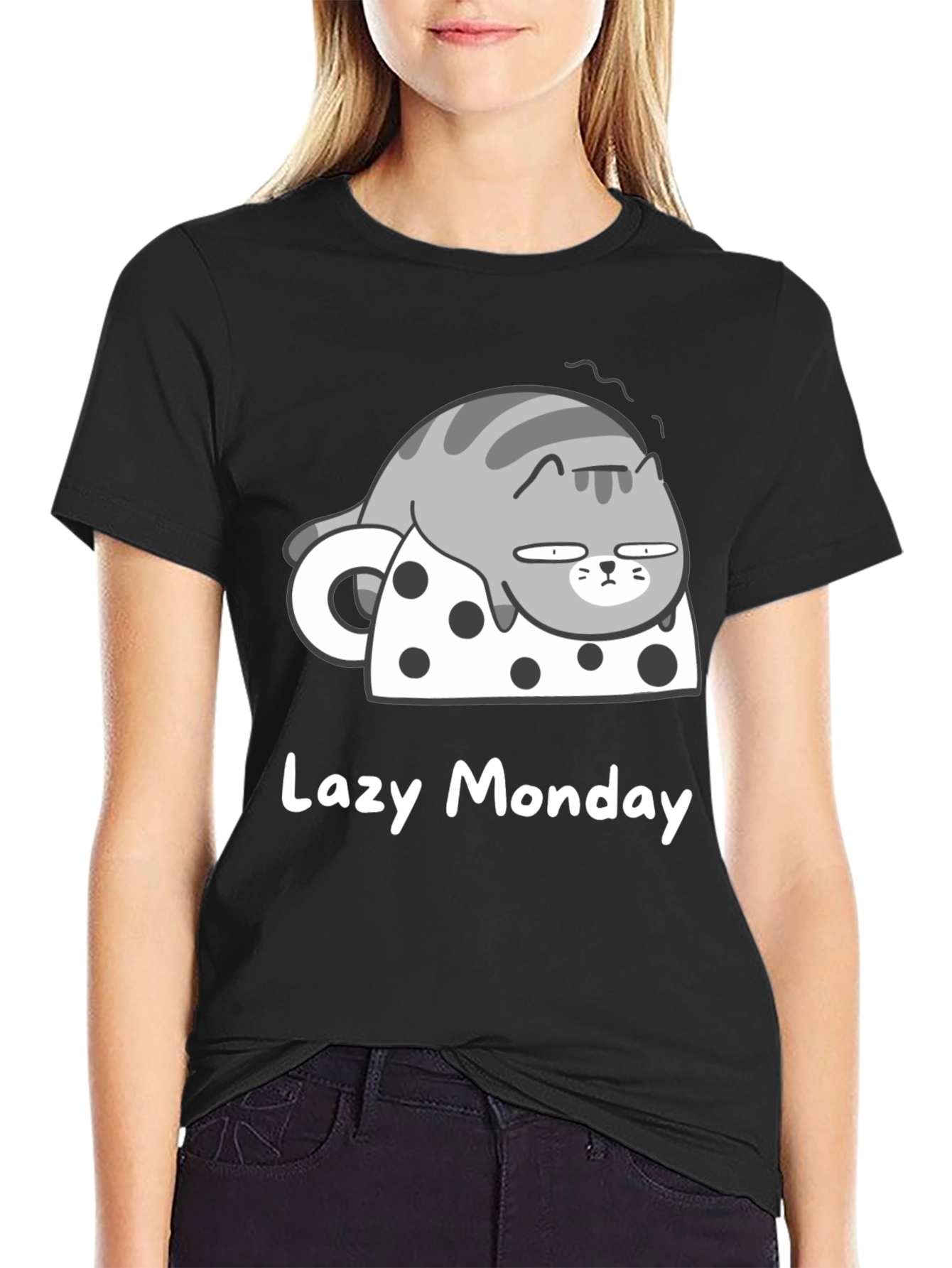 Lazy Monday Cat T-Shirt - Relaxed Fit