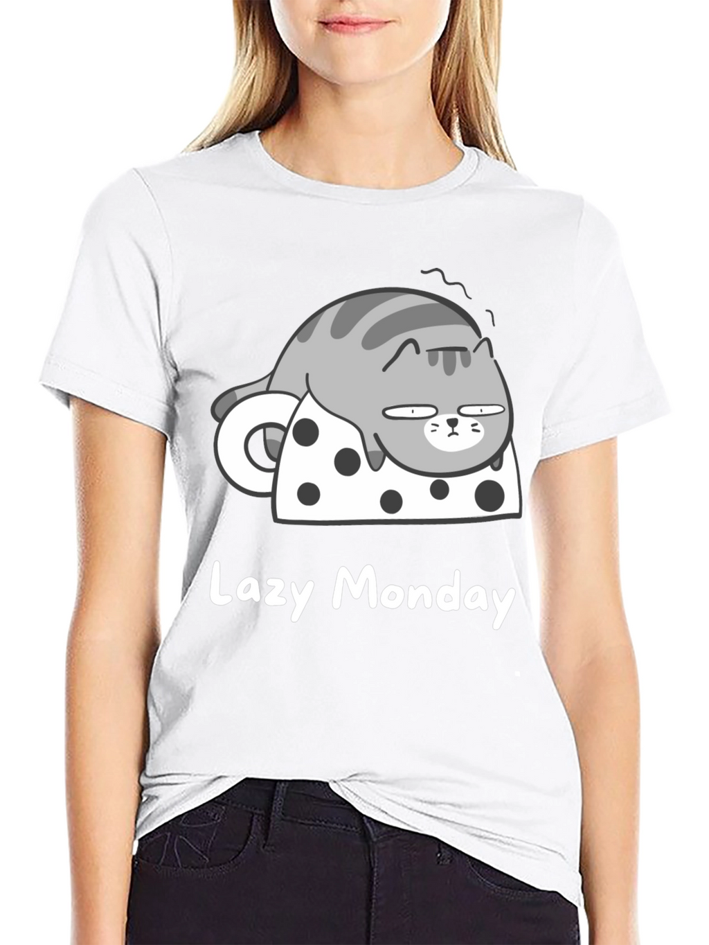 Lazy Monday Cat T-Shirt - Relaxed Fit