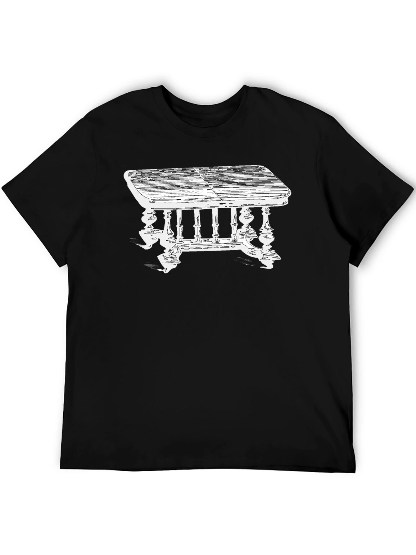 Table Graphic Tee - Vintage Style Black T-Shirt