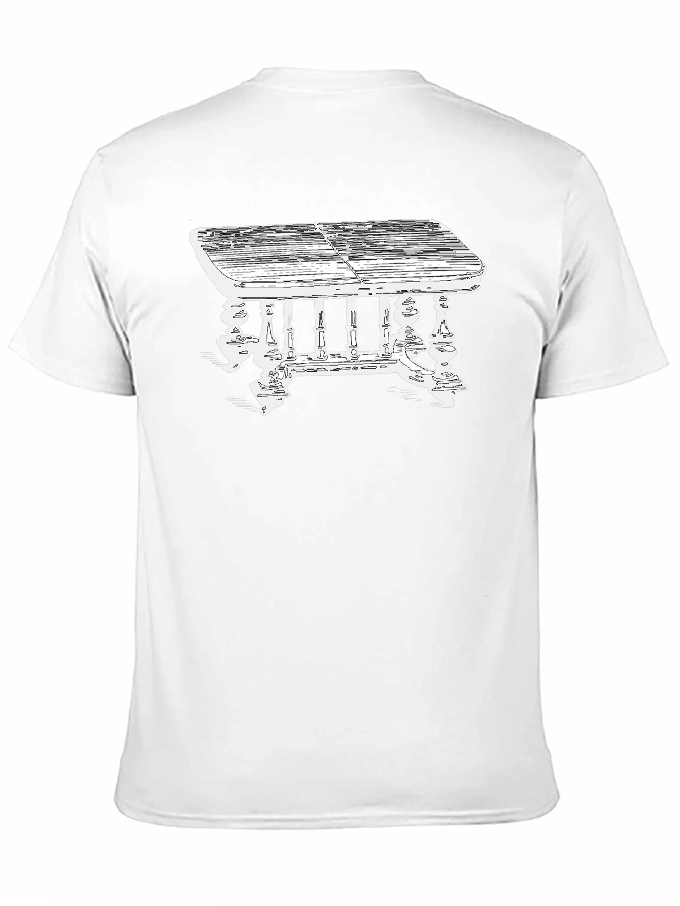 Table Graphic Tee - Vintage Style Black T-Shirt