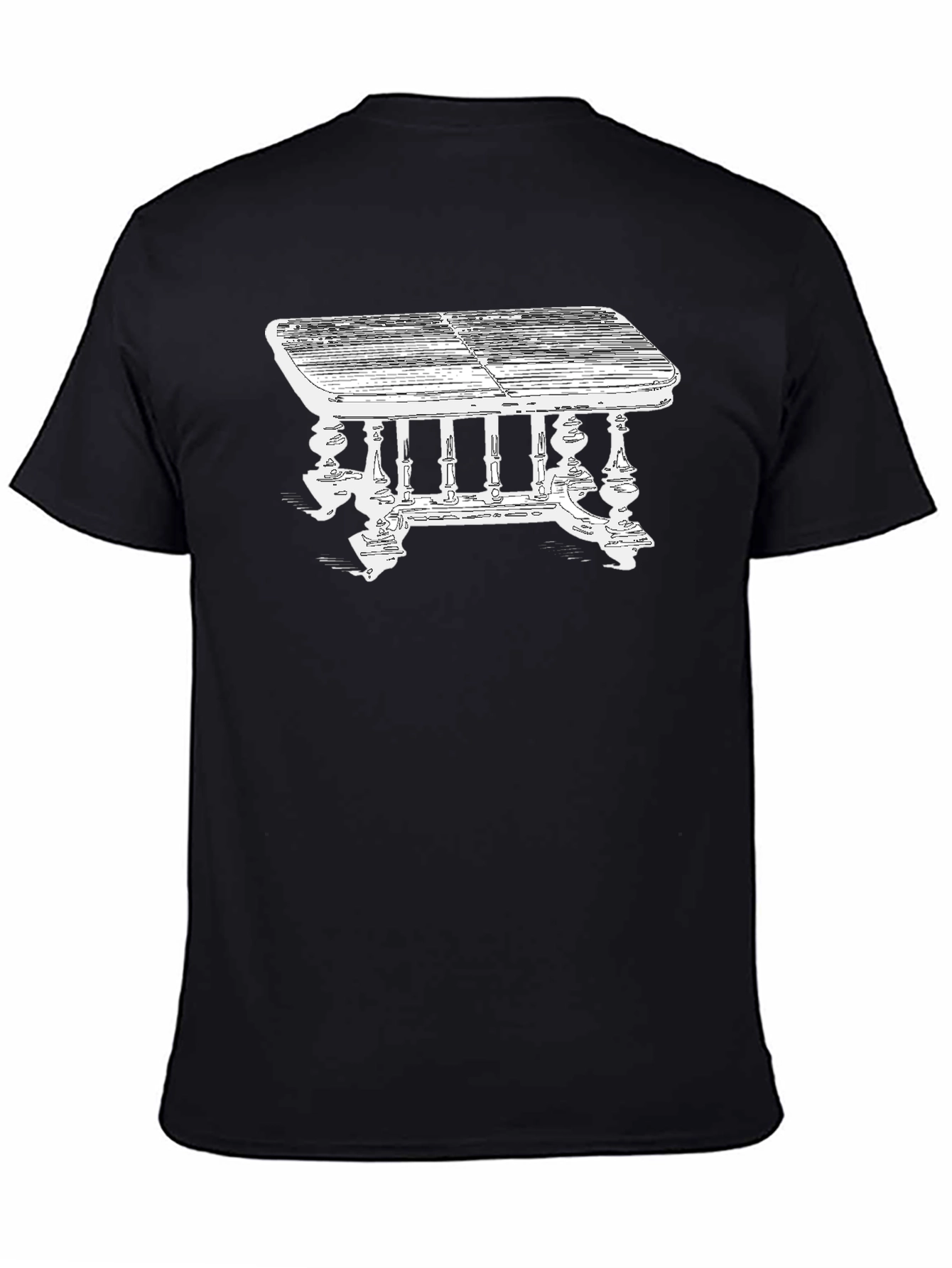 Table Graphic Tee - Vintage Style Black T-Shirt