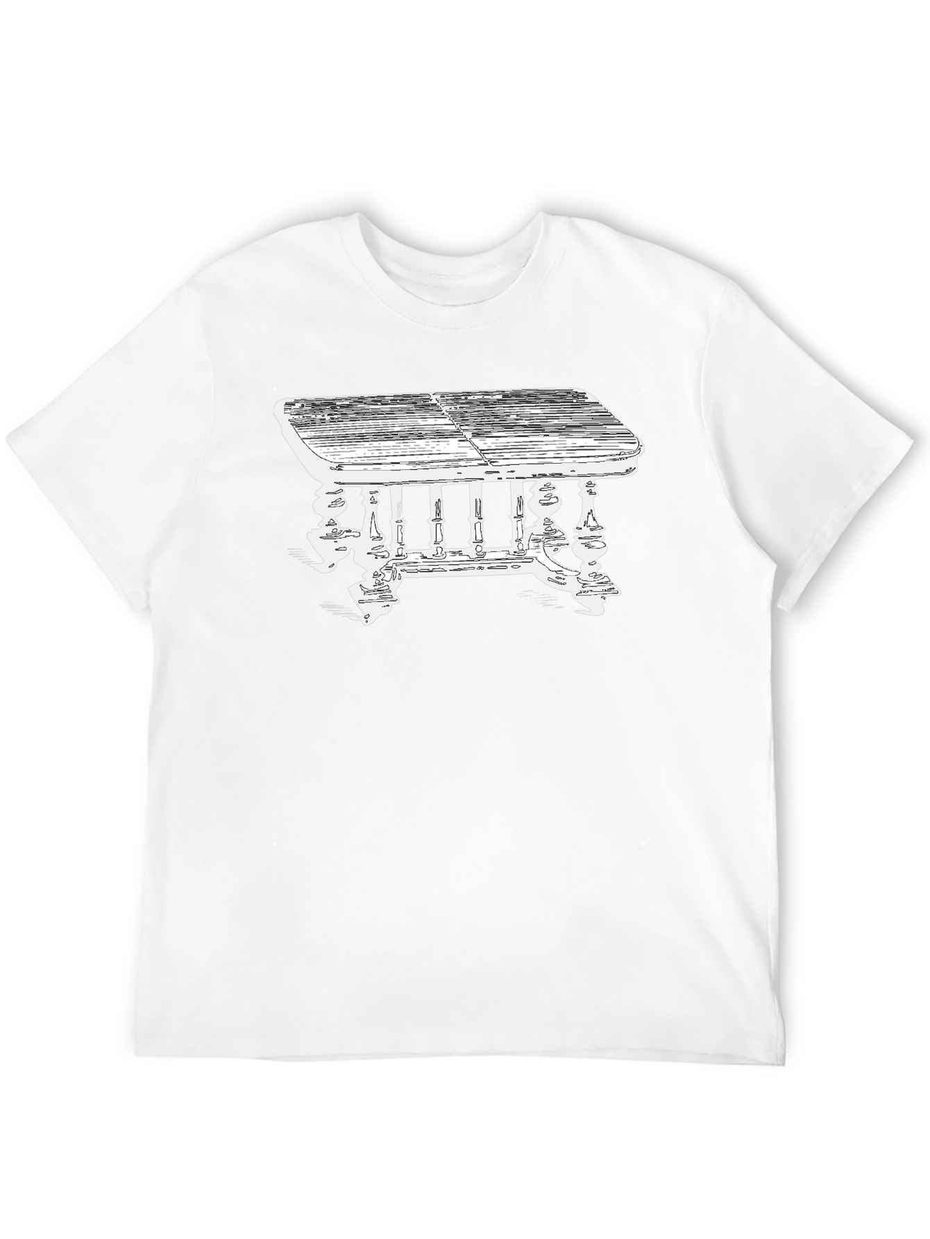 Table Graphic Tee - Vintage Style Black T-Shirt