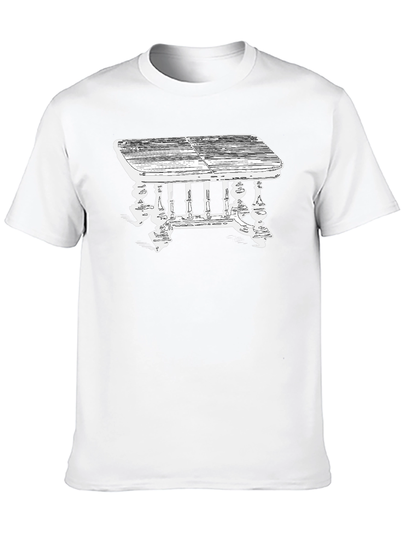 Table Graphic Tee - Vintage Style Black T-Shirt