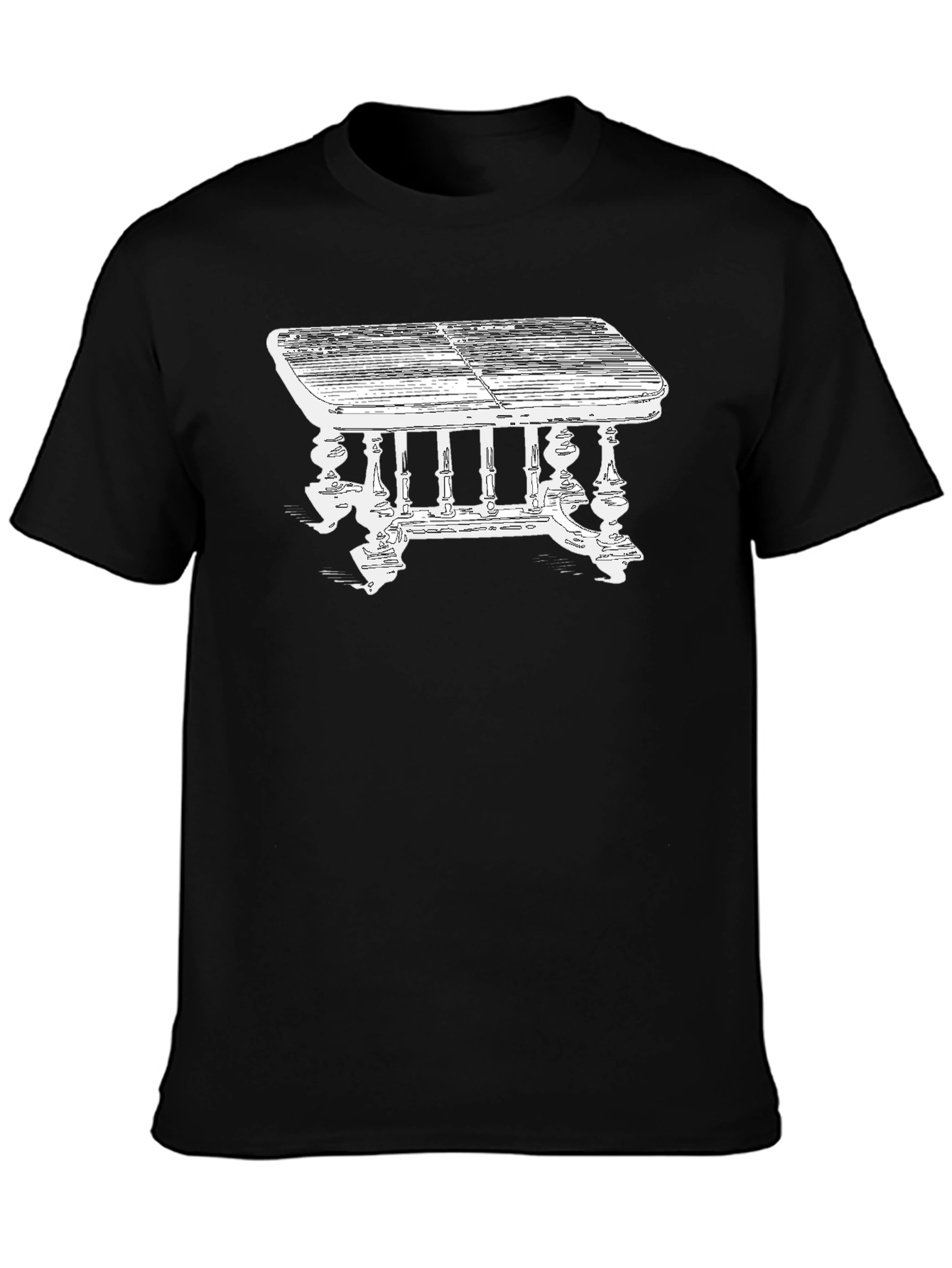 Table Graphic Tee - Vintage Style Black T-Shirt