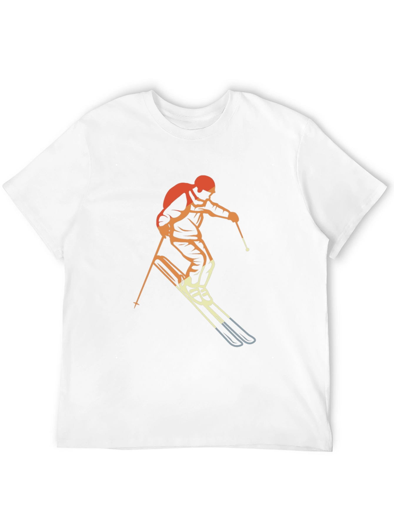 Retro Skiing Graphic T-Shirt - Black