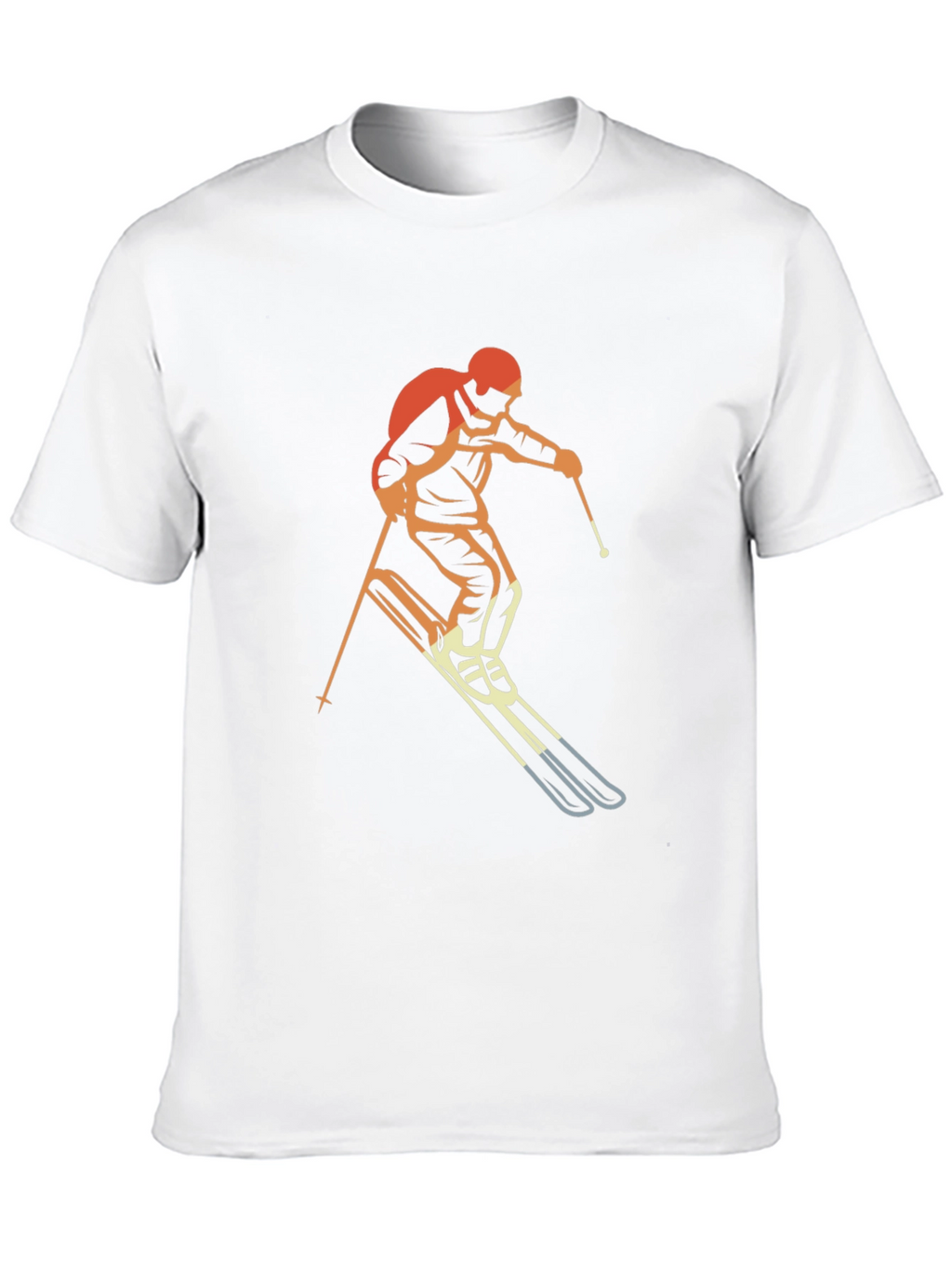 Retro Skiing Graphic T-Shirt - Black