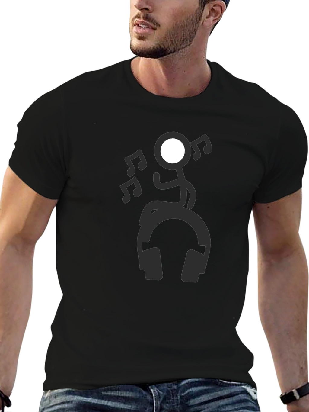 Stick Figure Music Lover Tee