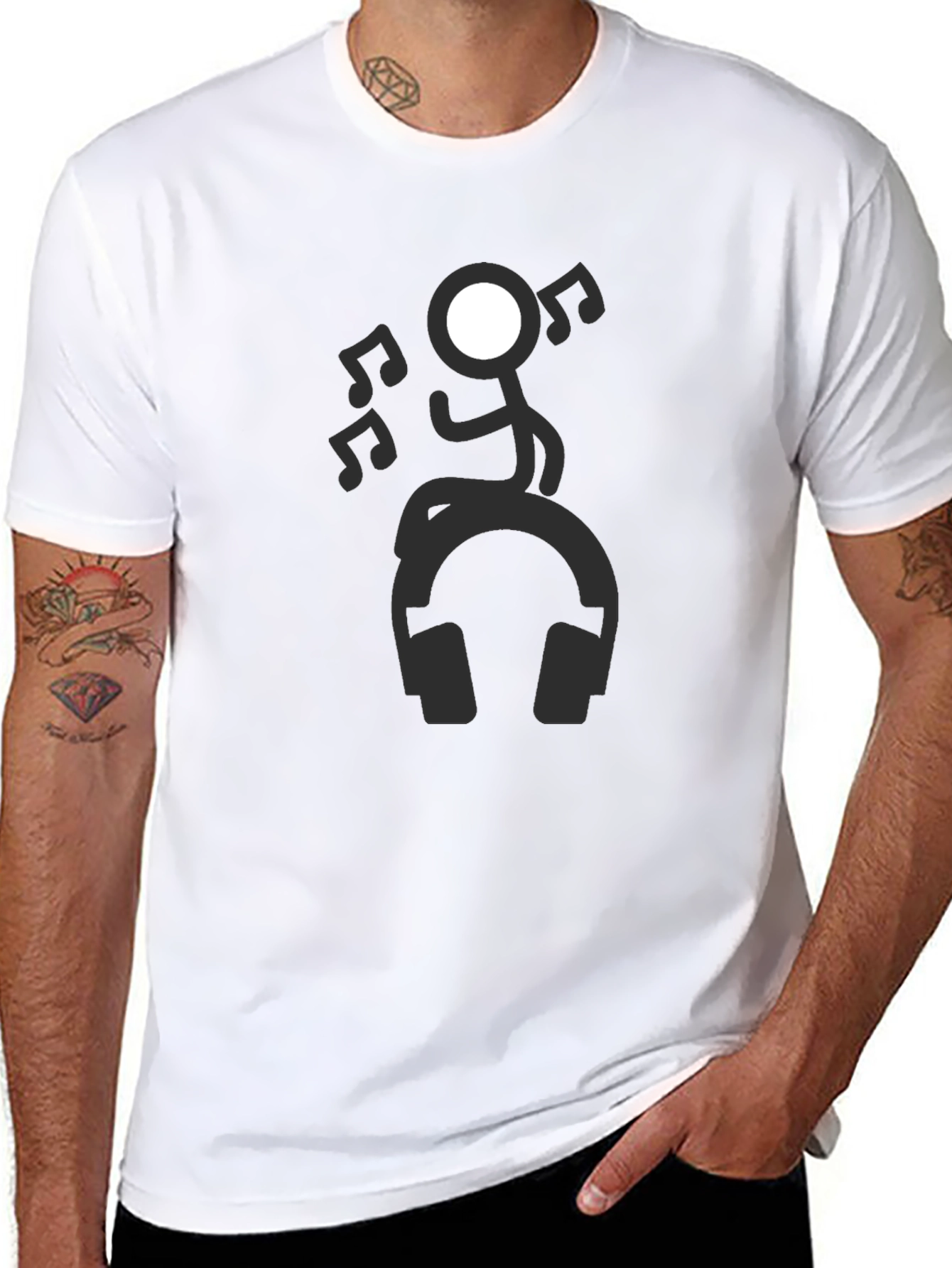 Stick Figure Music Lover Tee