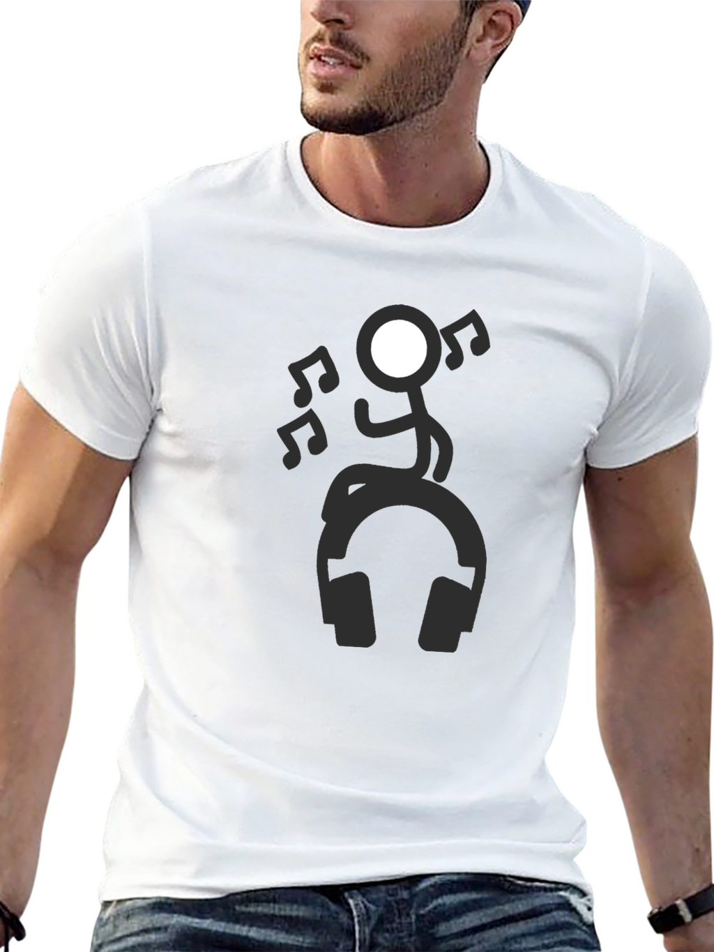 Stick Figure Music Lover Tee
