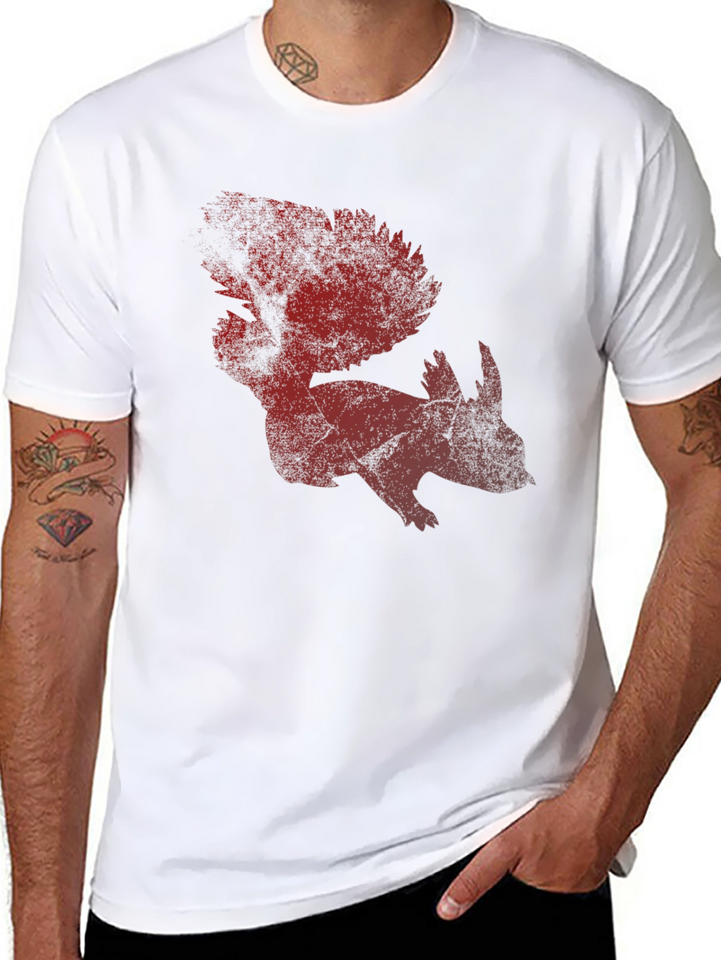 Red Squirrel Graphic T-Shirt - Mens Casual Tee