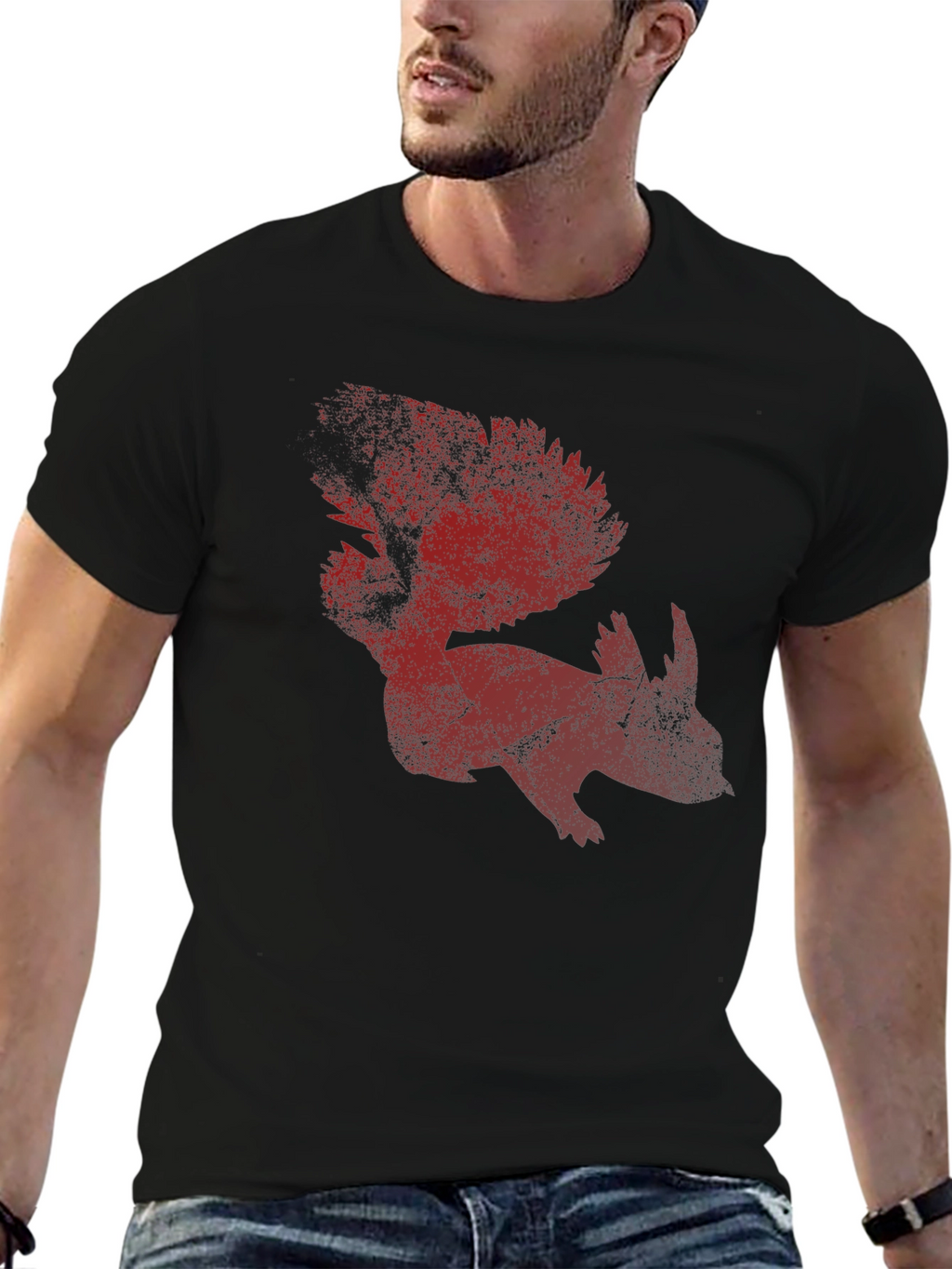 Red Squirrel Graphic T-Shirt - Mens Casual Tee