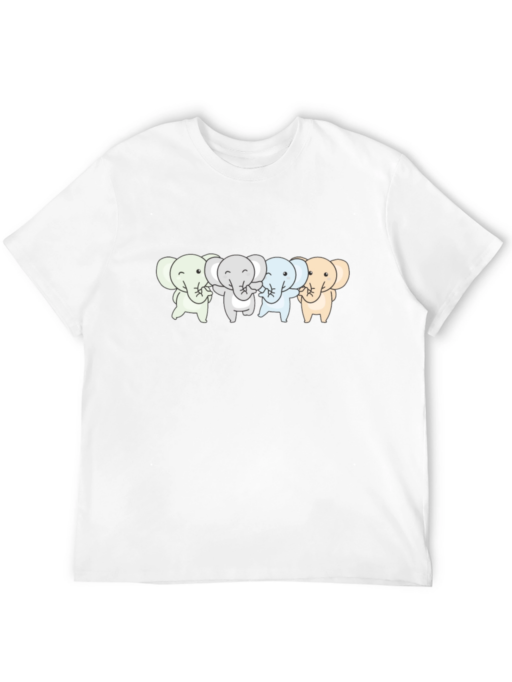 Cute Elephants T-Shirt - Black Cotton Tee