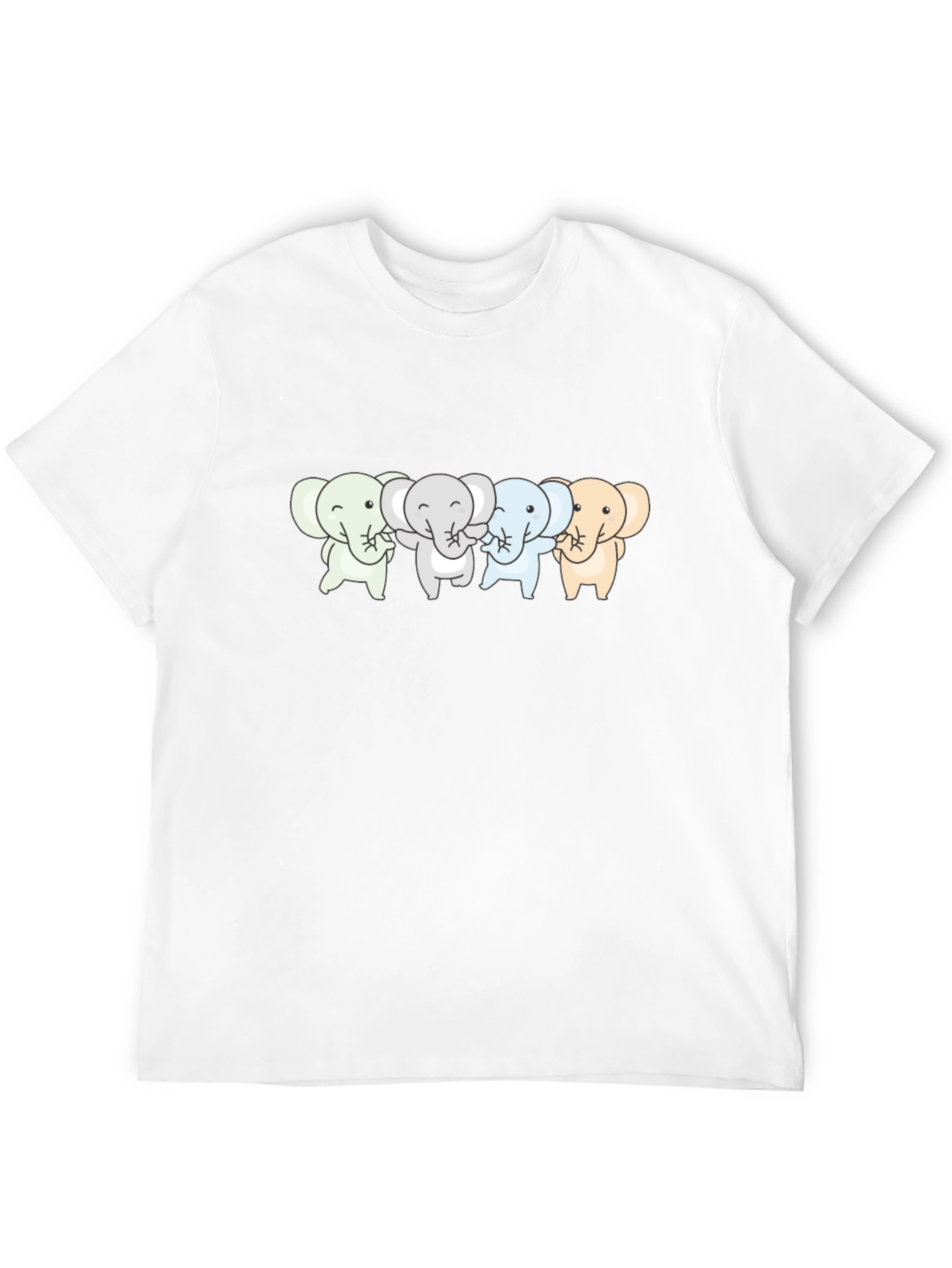 Cute Elephants T-Shirt - Black Cotton Tee