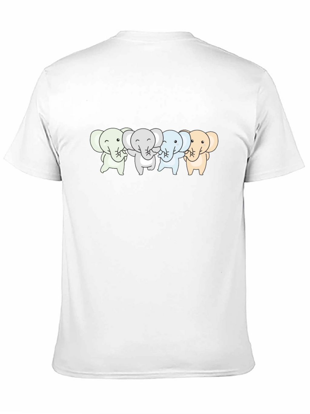 Cute Elephants T-Shirt - Black Cotton Tee