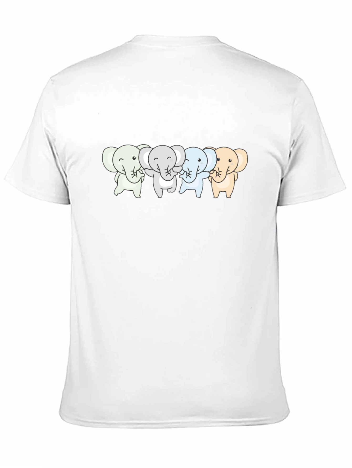 Cute Elephants T-Shirt - Black Cotton Tee