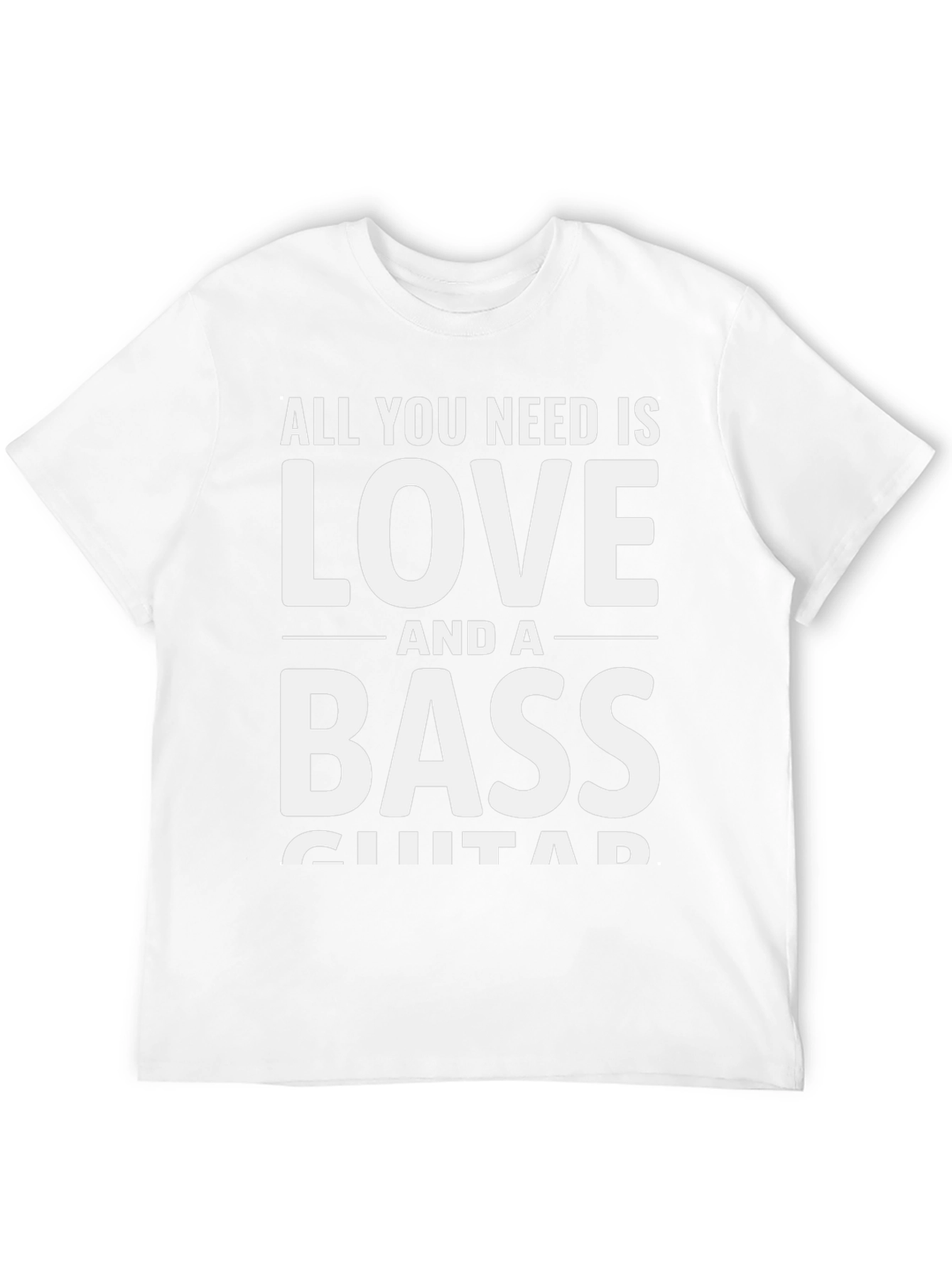 Love and Bass Guitar Black T-Shirt - Musician Tee