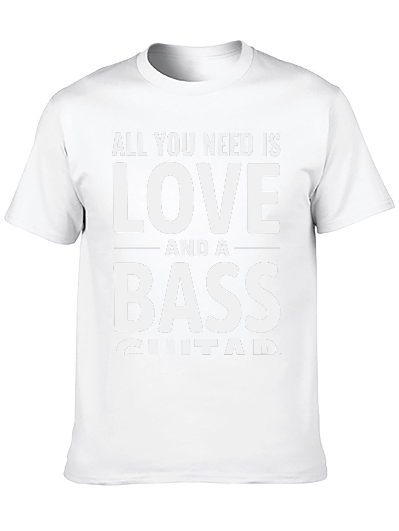Love and Bass Guitar Black T-Shirt - Musician Tee