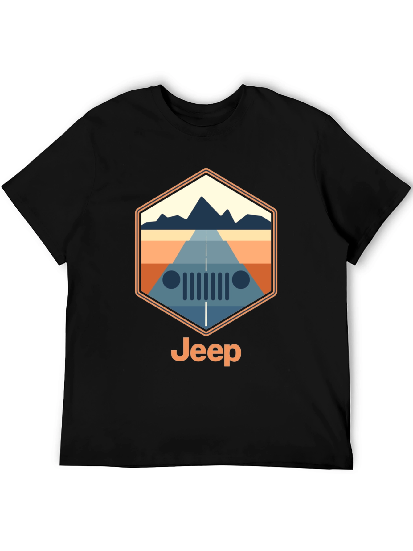 Jeep Mountain Road Trip T-Shirt - Black