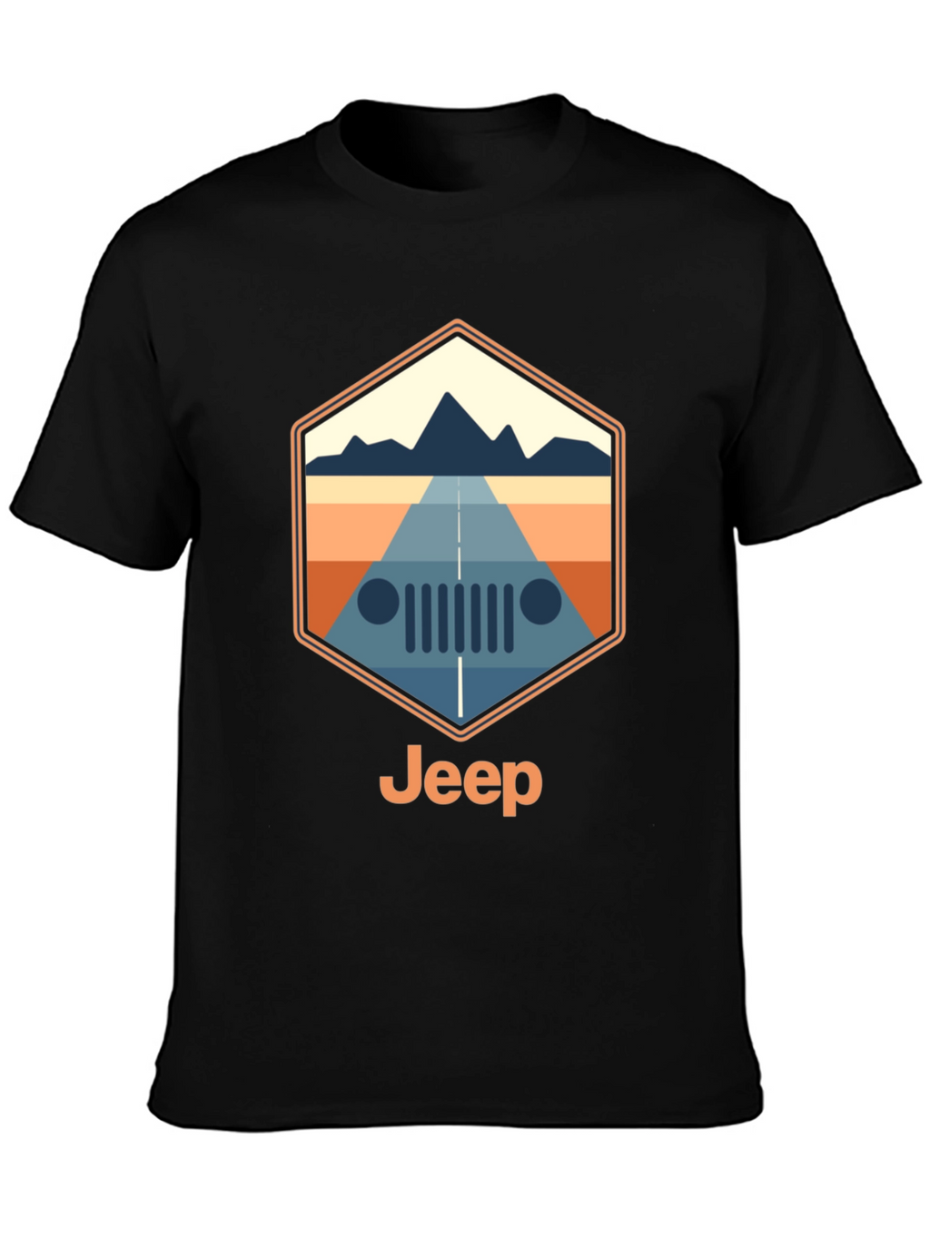 Jeep Mountain Road Trip T-Shirt - Black