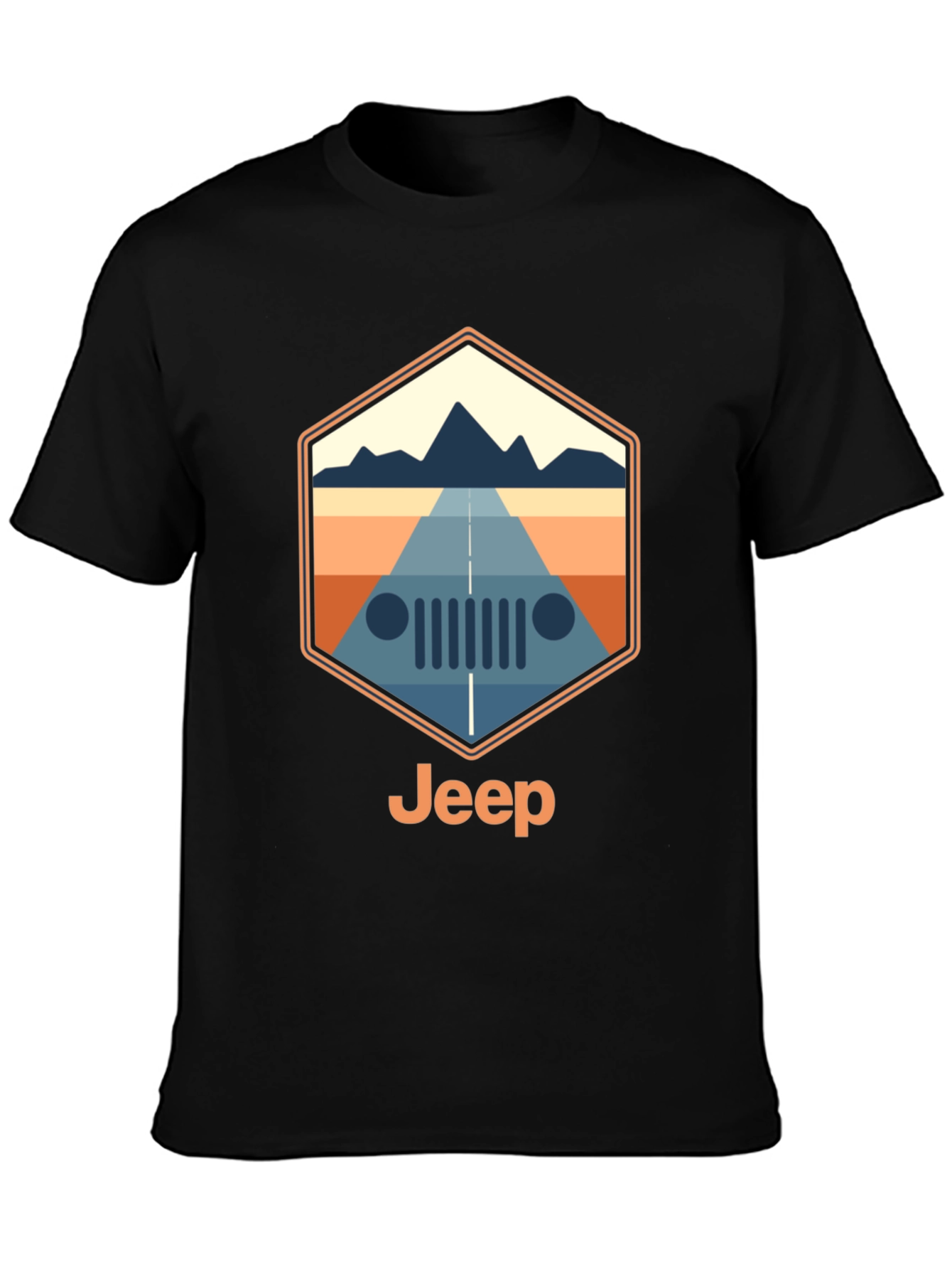 Jeep Mountain Road Trip T-Shirt - Black