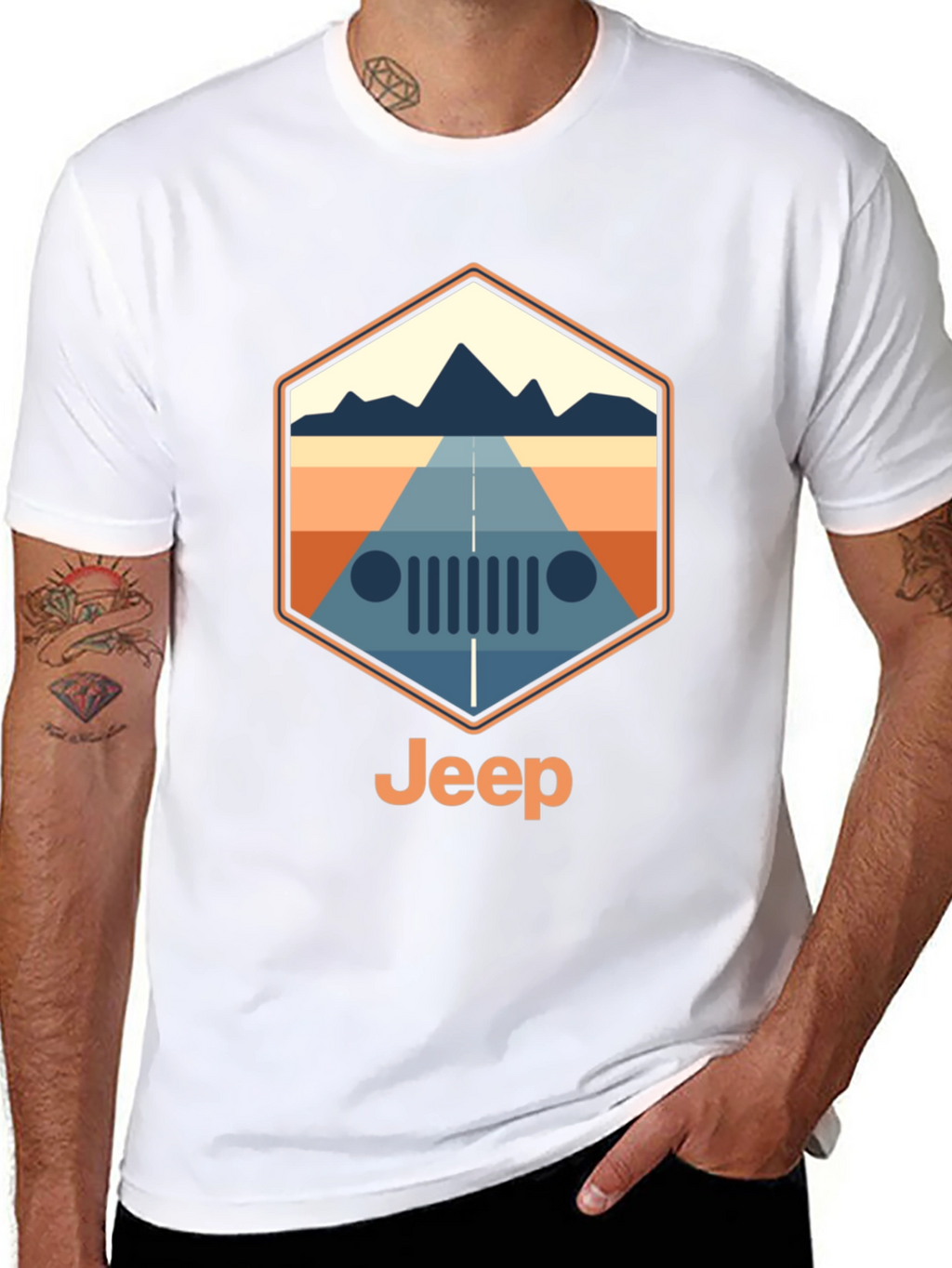 Jeep Mountain Road Trip T-Shirt - Black