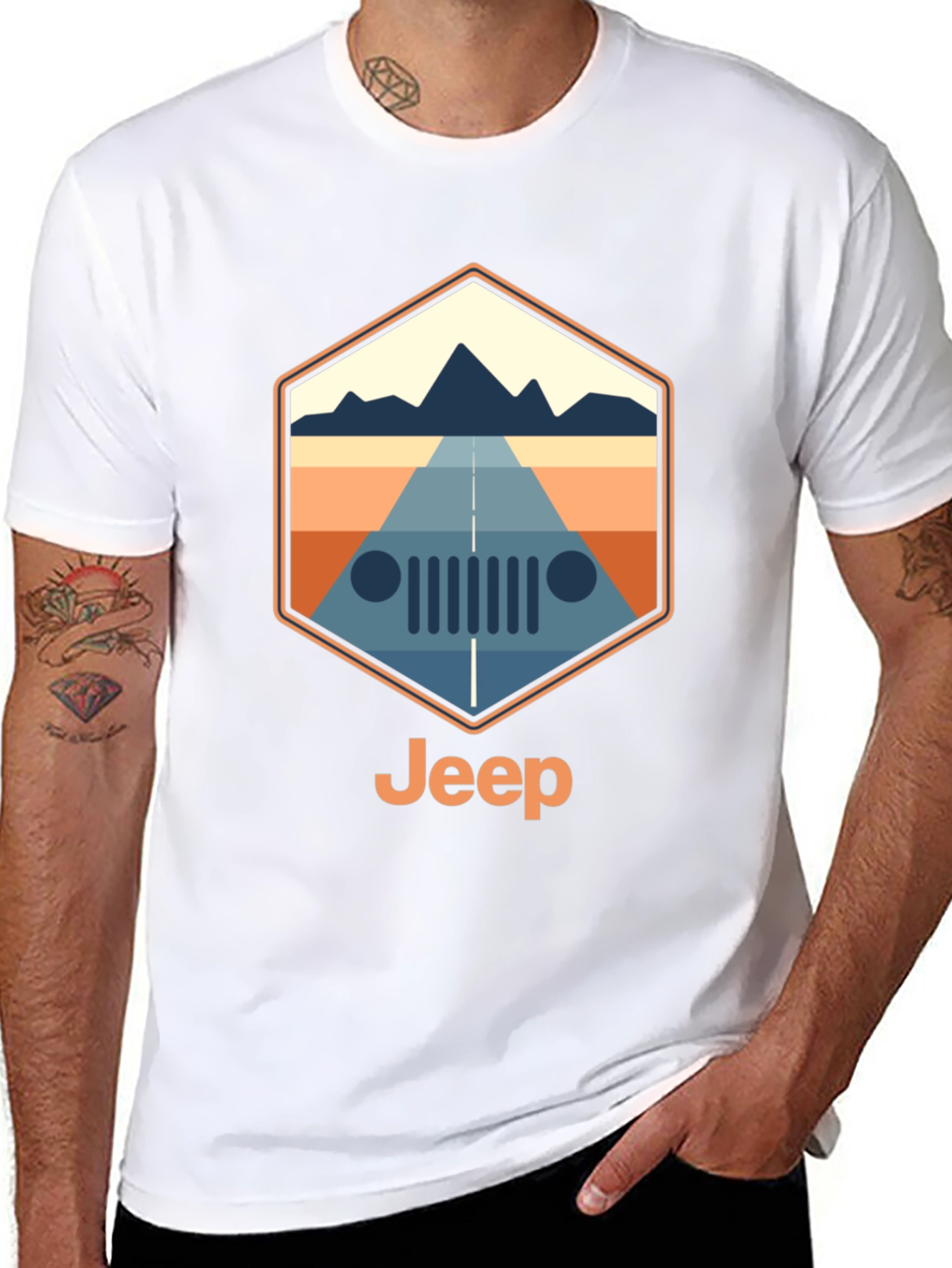Jeep Mountain Road Trip T-Shirt - Black
