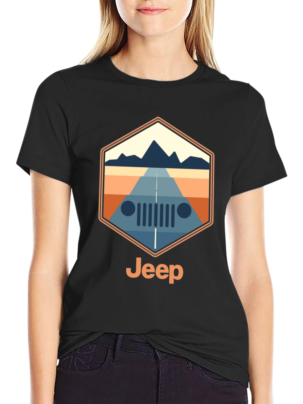 Jeep Mountain Road Trip T-Shirt - Black